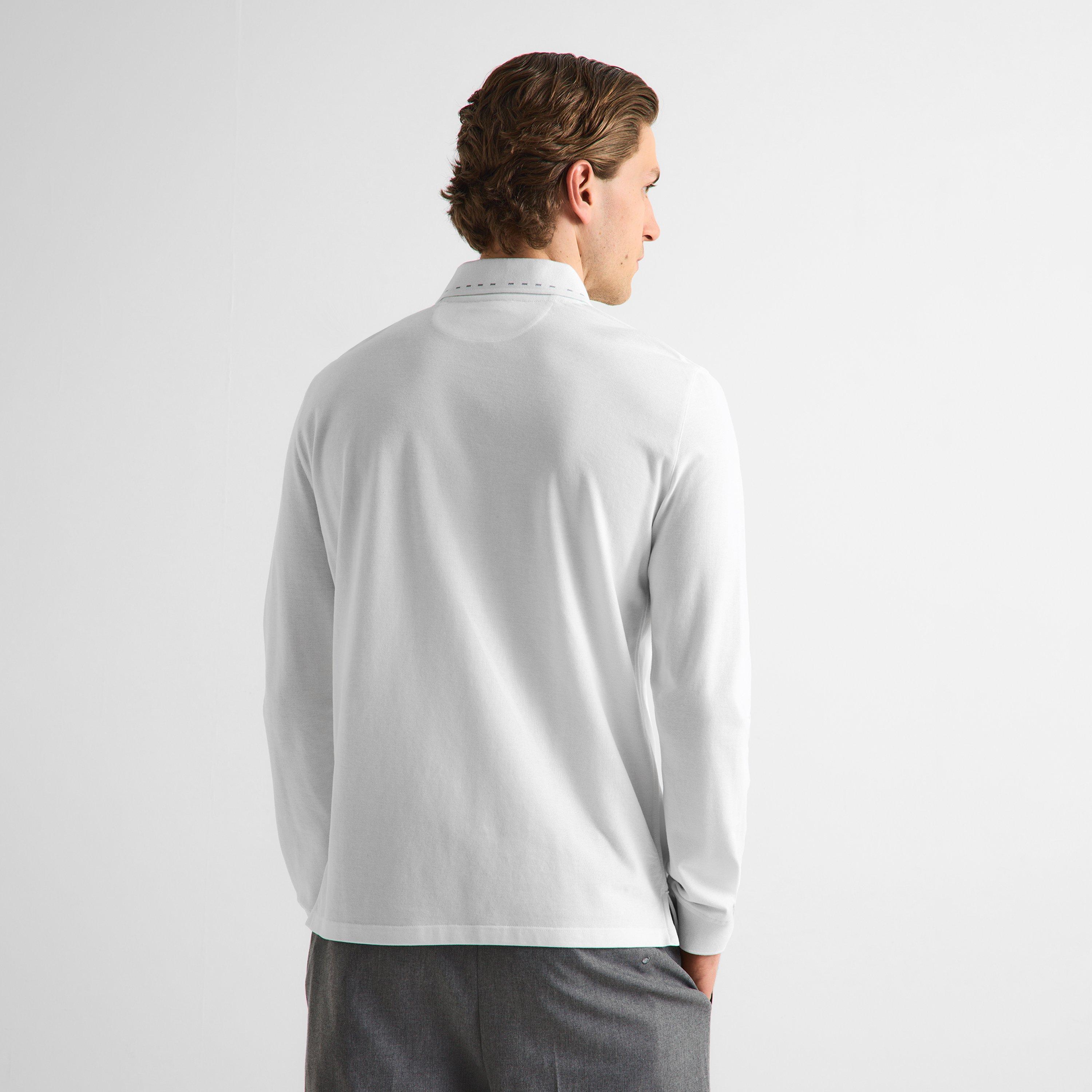 White - Gieves and Hawkes - Men's Long Sleeve Polo Shirt - 4