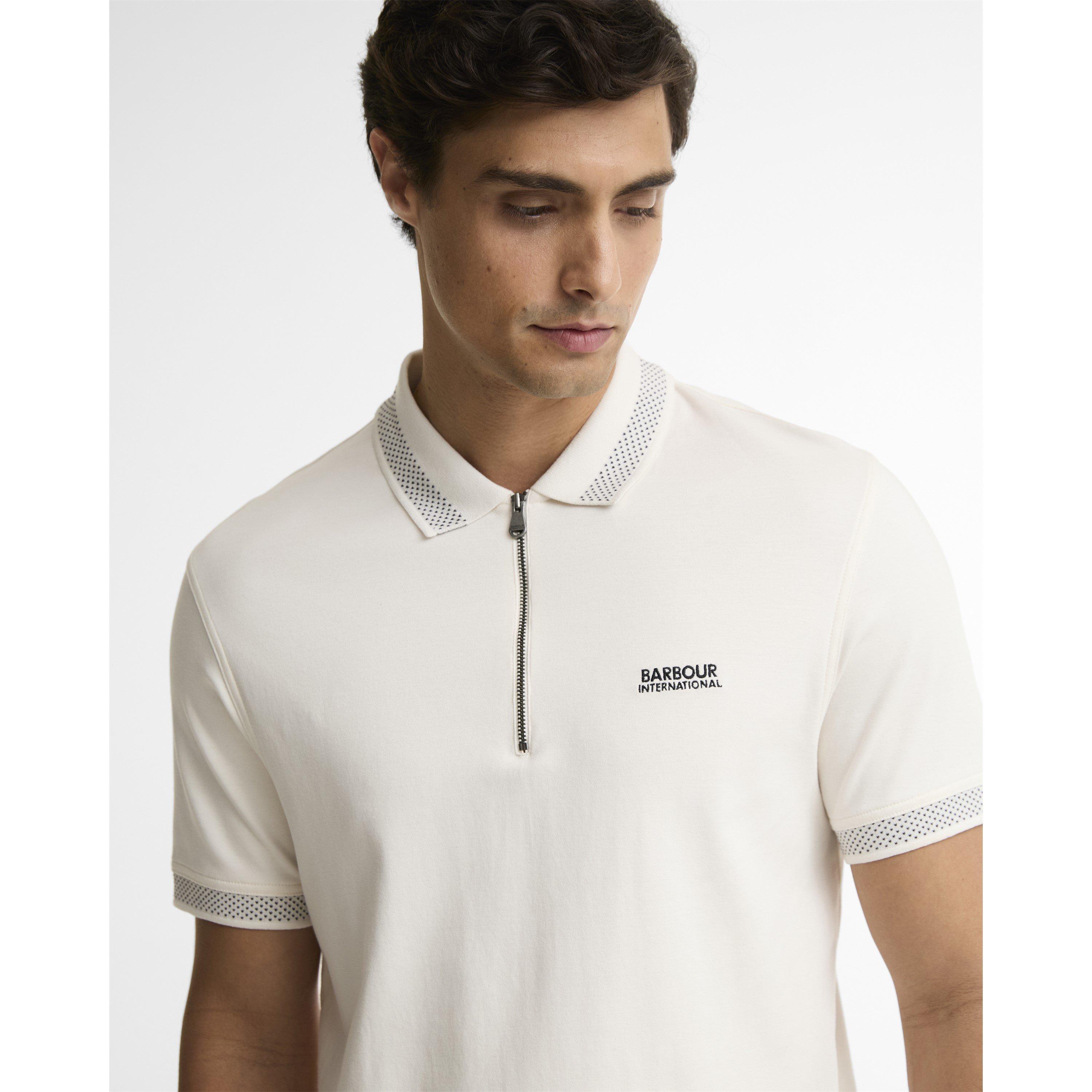 Whspr Wht WH32 - Barbour International - Men's Owts Cotton Short-Sleeve Polo Shirt - 9