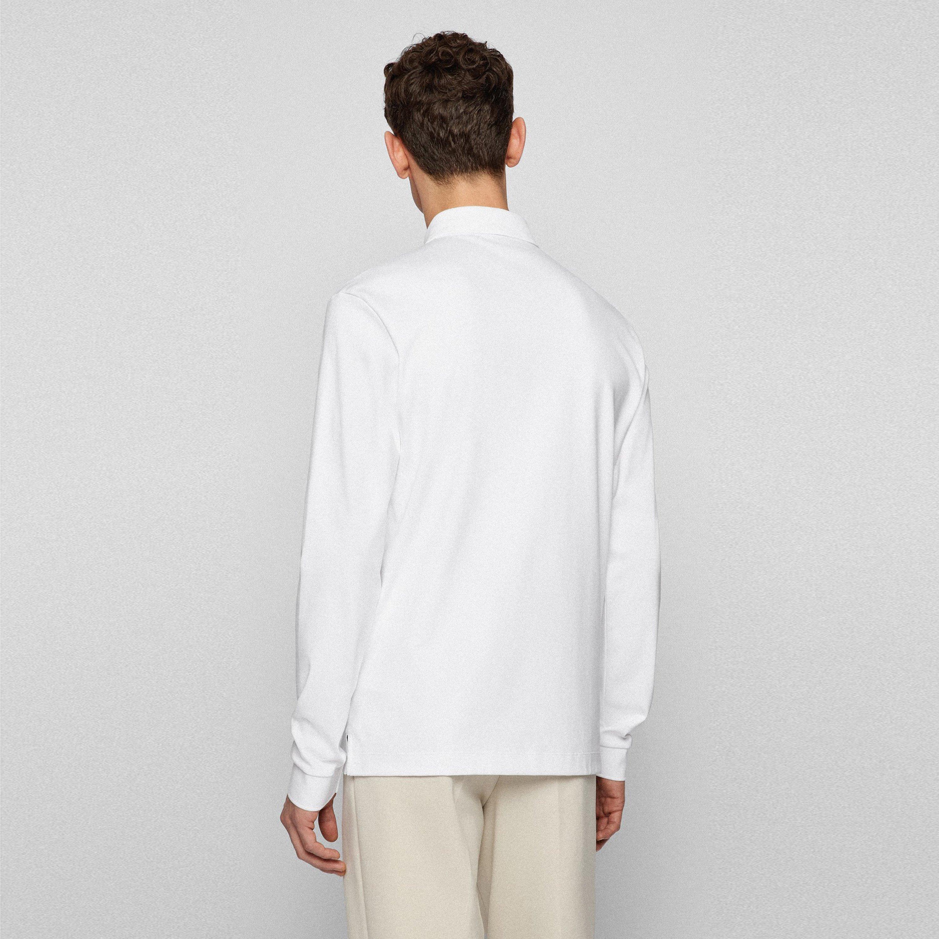 White 100 - Boss - Men's HBB Pado 30 Long-Sleeve Polo Shirt, Iconic Logo Embroidered - 3