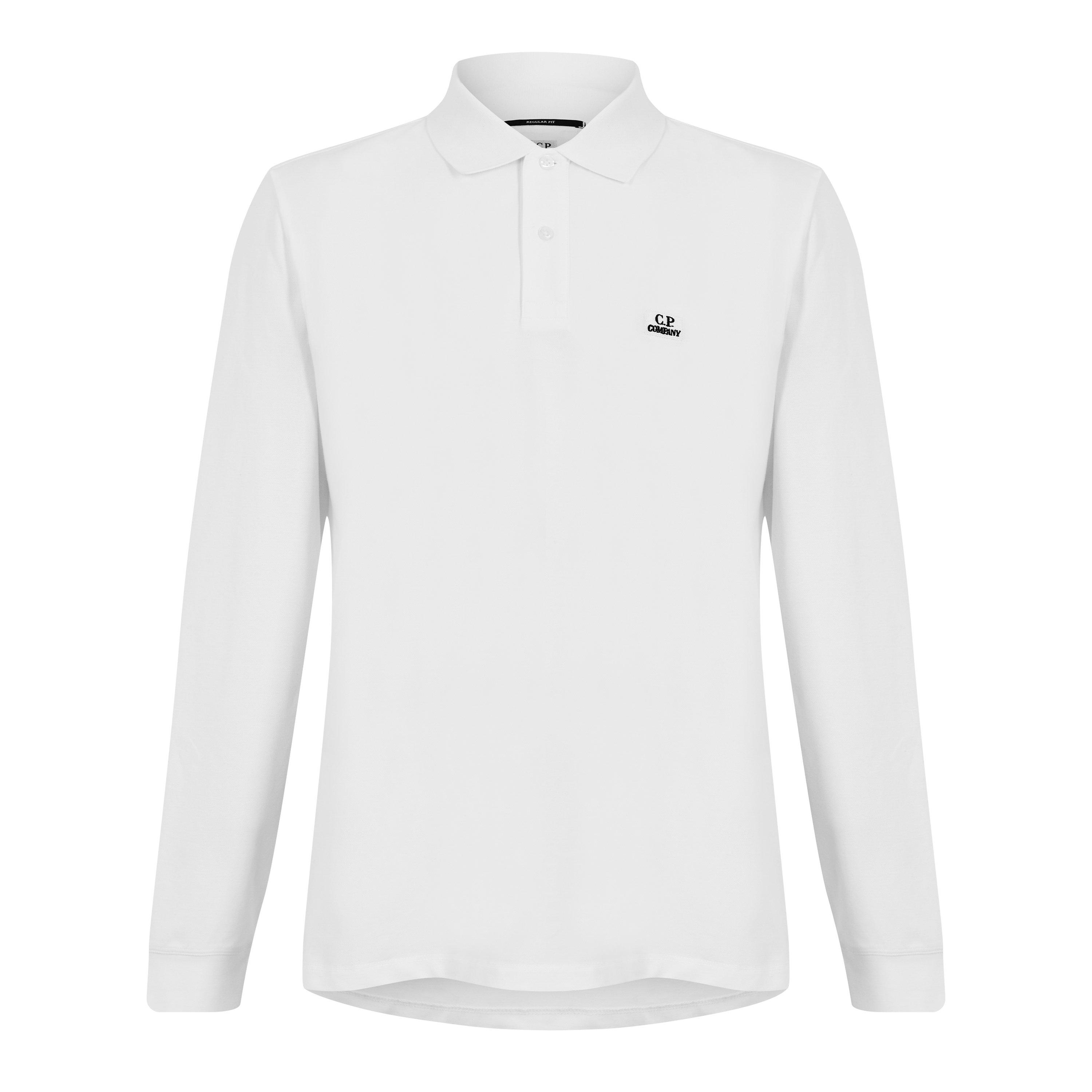 Gauze White 103 - CP Company - Men's Long Sleeve Polo Shirt - 7