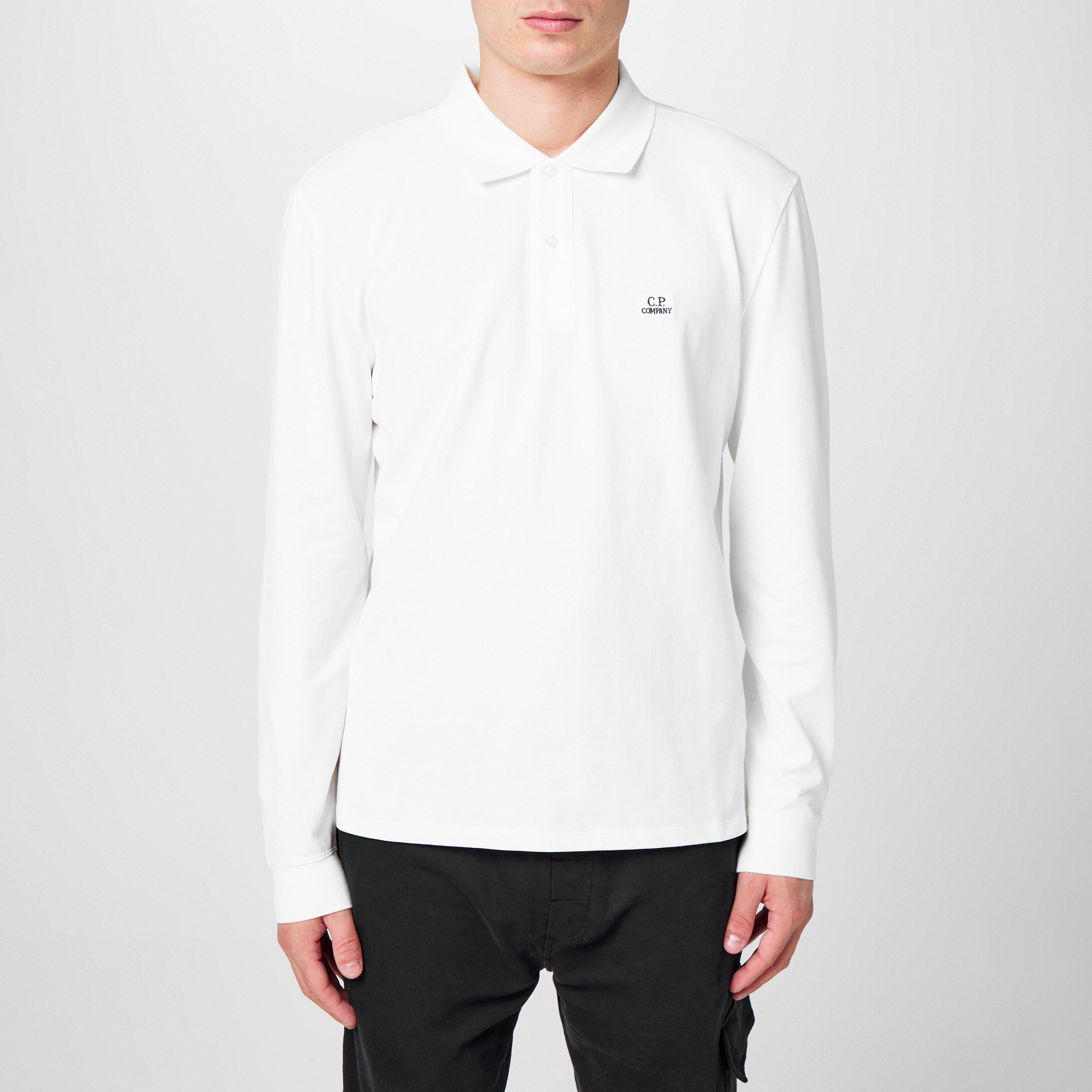 Gauze White 103 - CP Company - Men's Long Sleeve Polo Shirt - 3