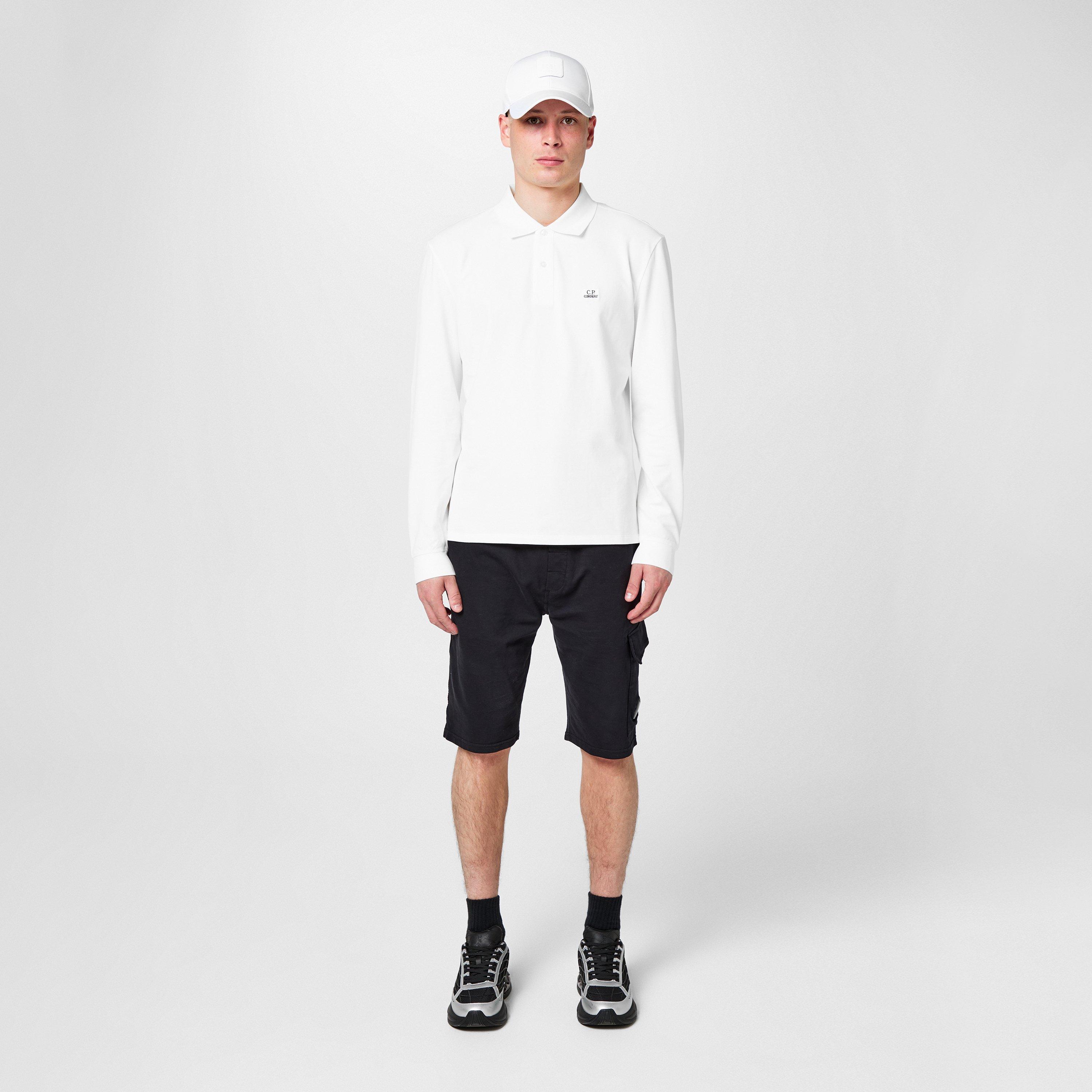 Gauze White 103 - CP Company - Men's Long Sleeve Polo Shirt - 6