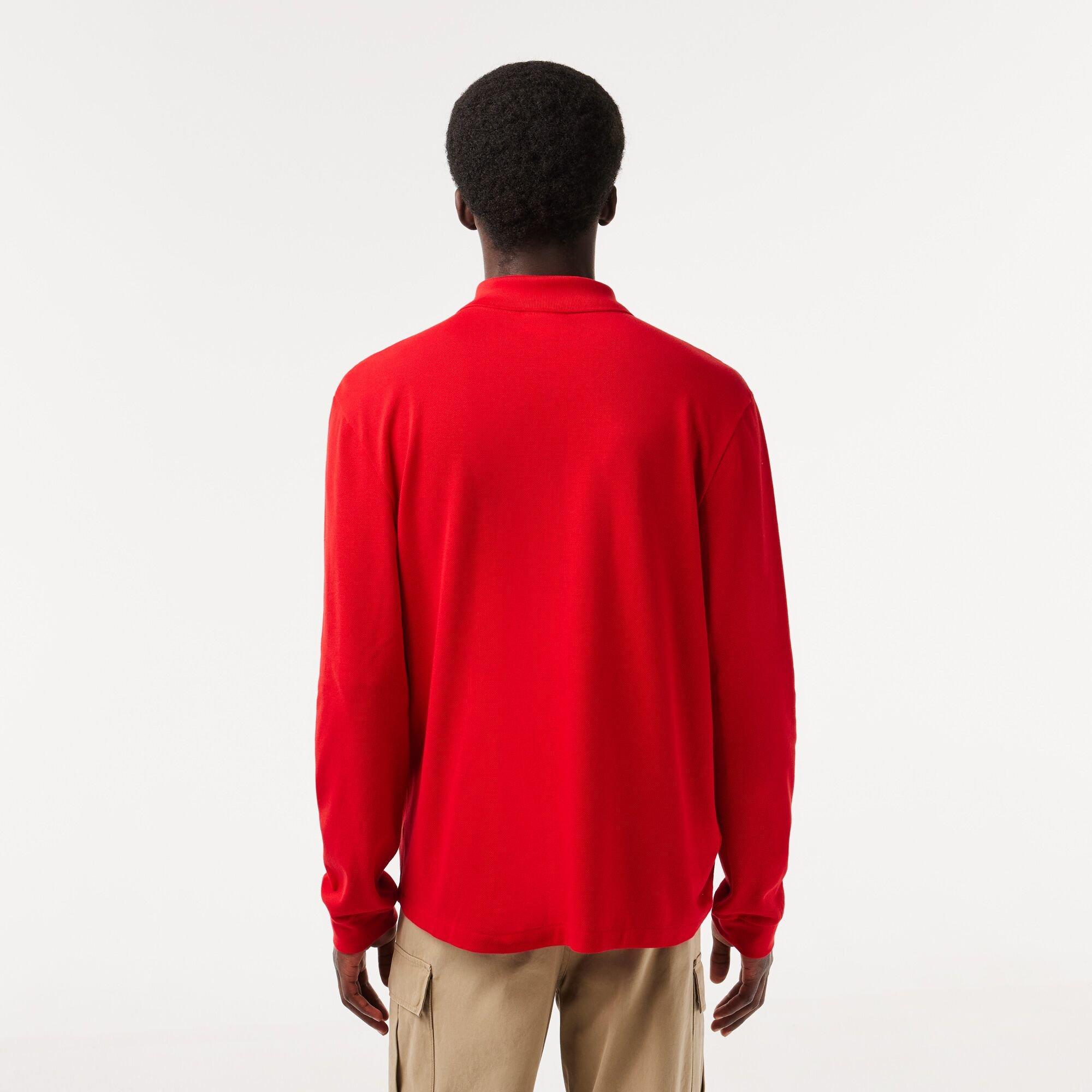 Red - Lacoste - LACOSTE LONG SLEEVE POLO - 3