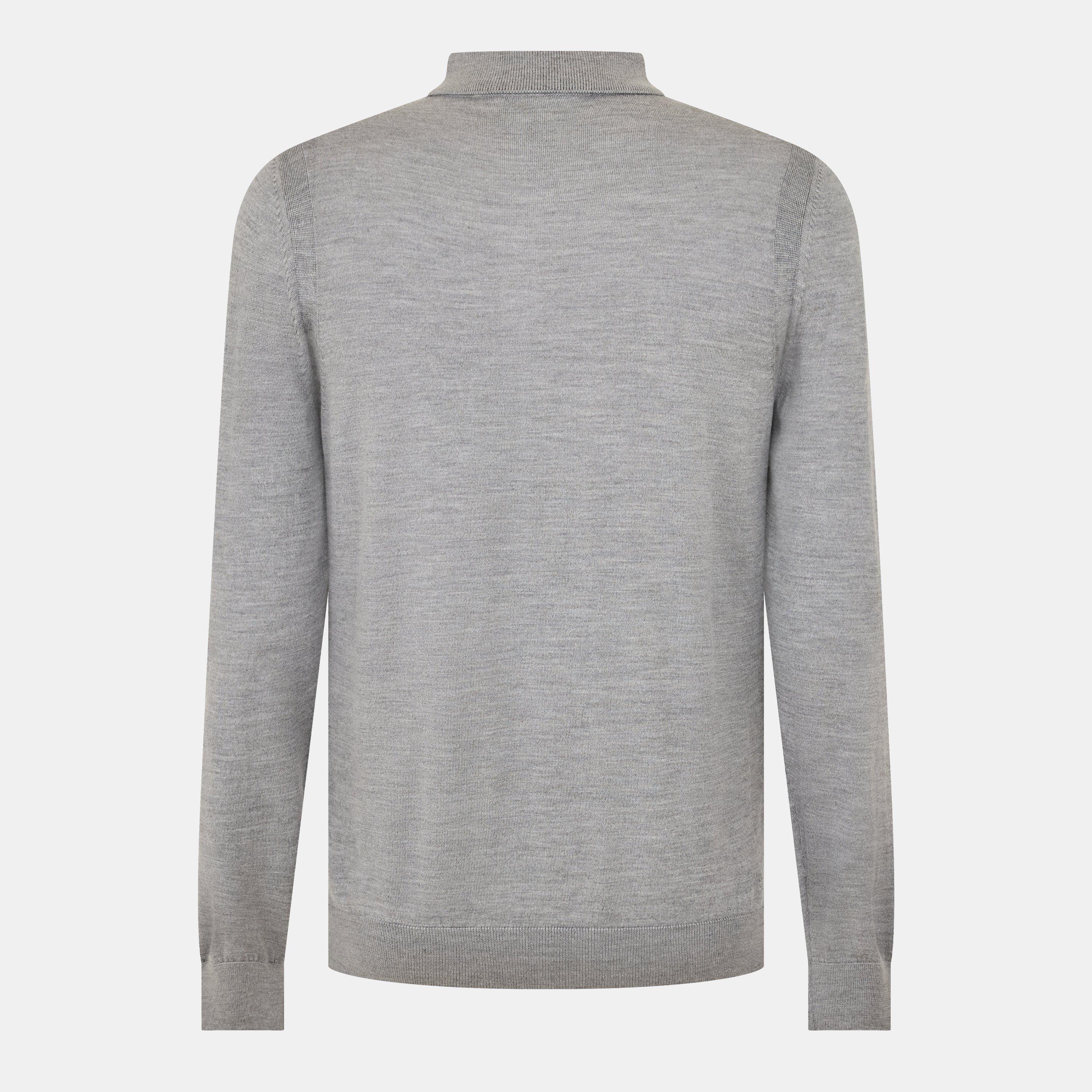 Silver - Boss - Men's Ovio Long Sleeve Polo Shirt - 2