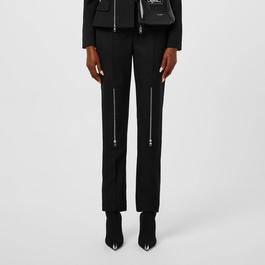 Alexander McQueen Zip Embellished Wool Trousers