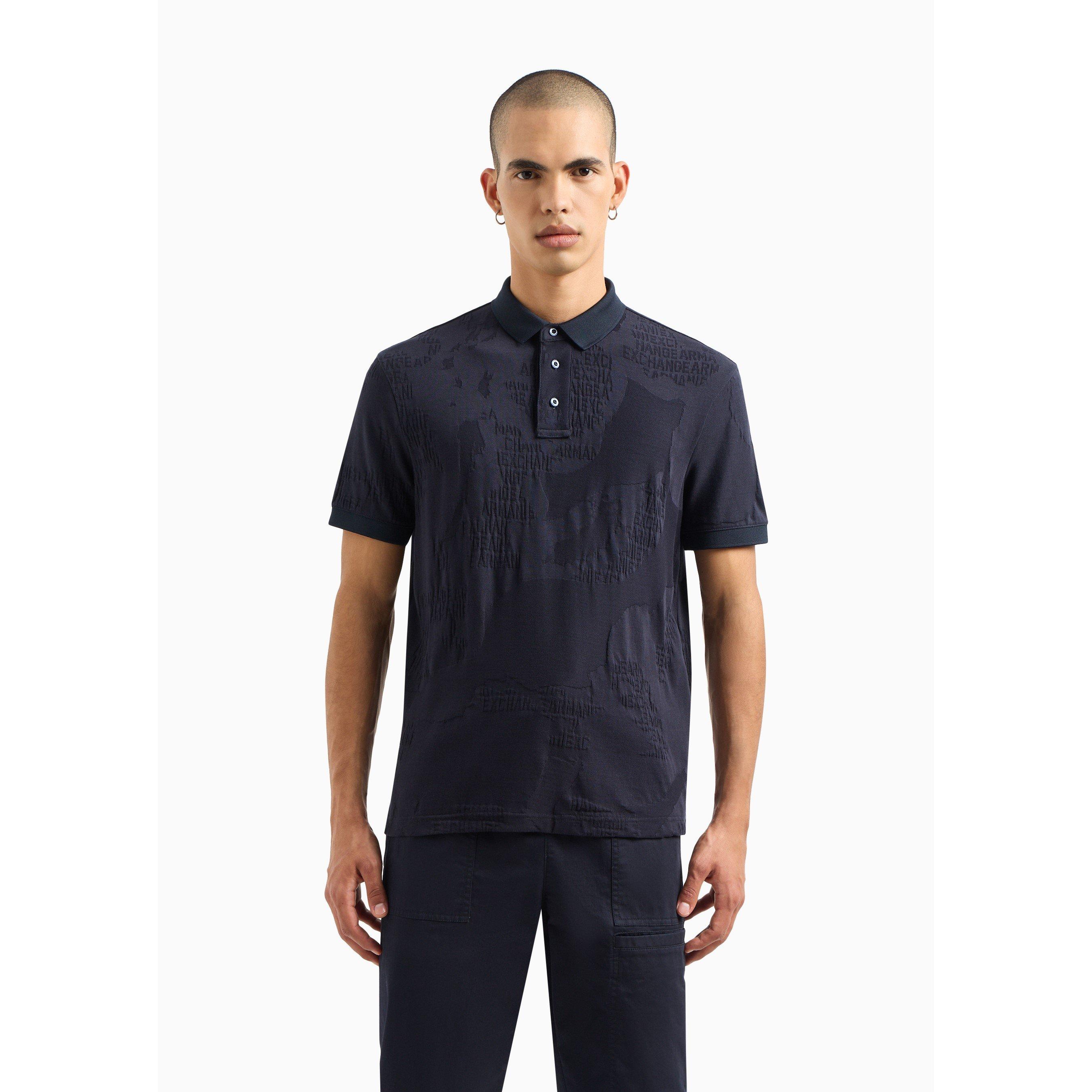 Navy 55JK - Armani Exchange - Camo Short Sleeve Polo - 3