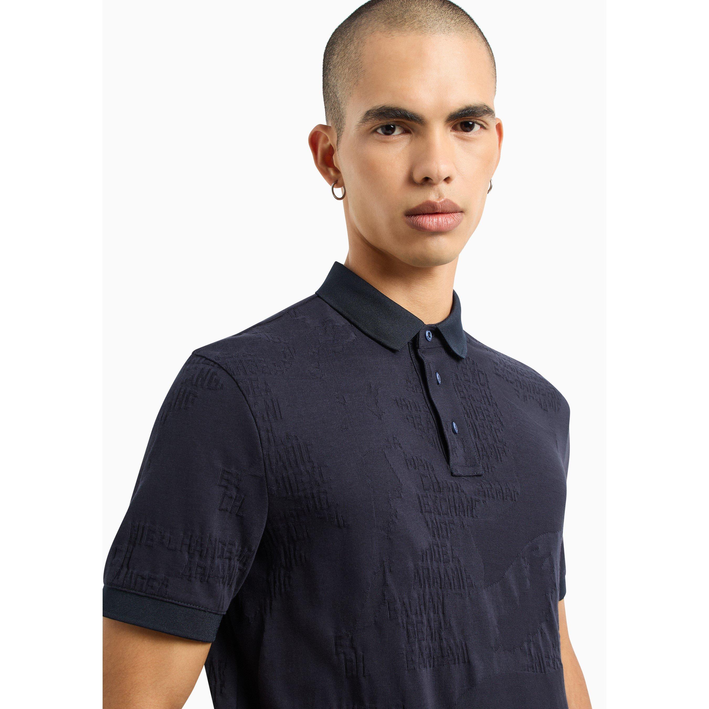 Navy 55JK - Armani Exchange - Camo Short Sleeve Polo - 5