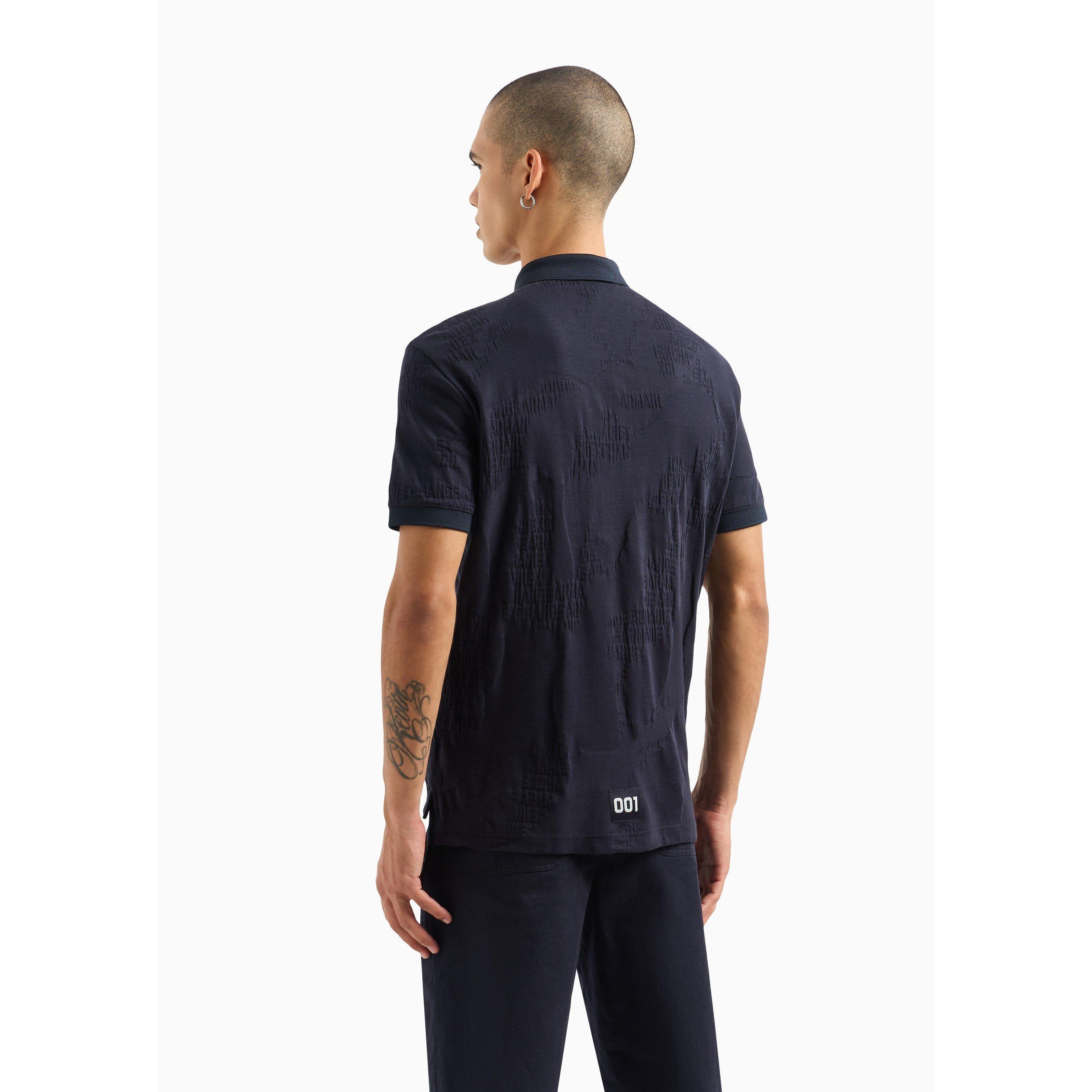 Navy 55JK - Armani Exchange - Camo Short Sleeve Polo - 8