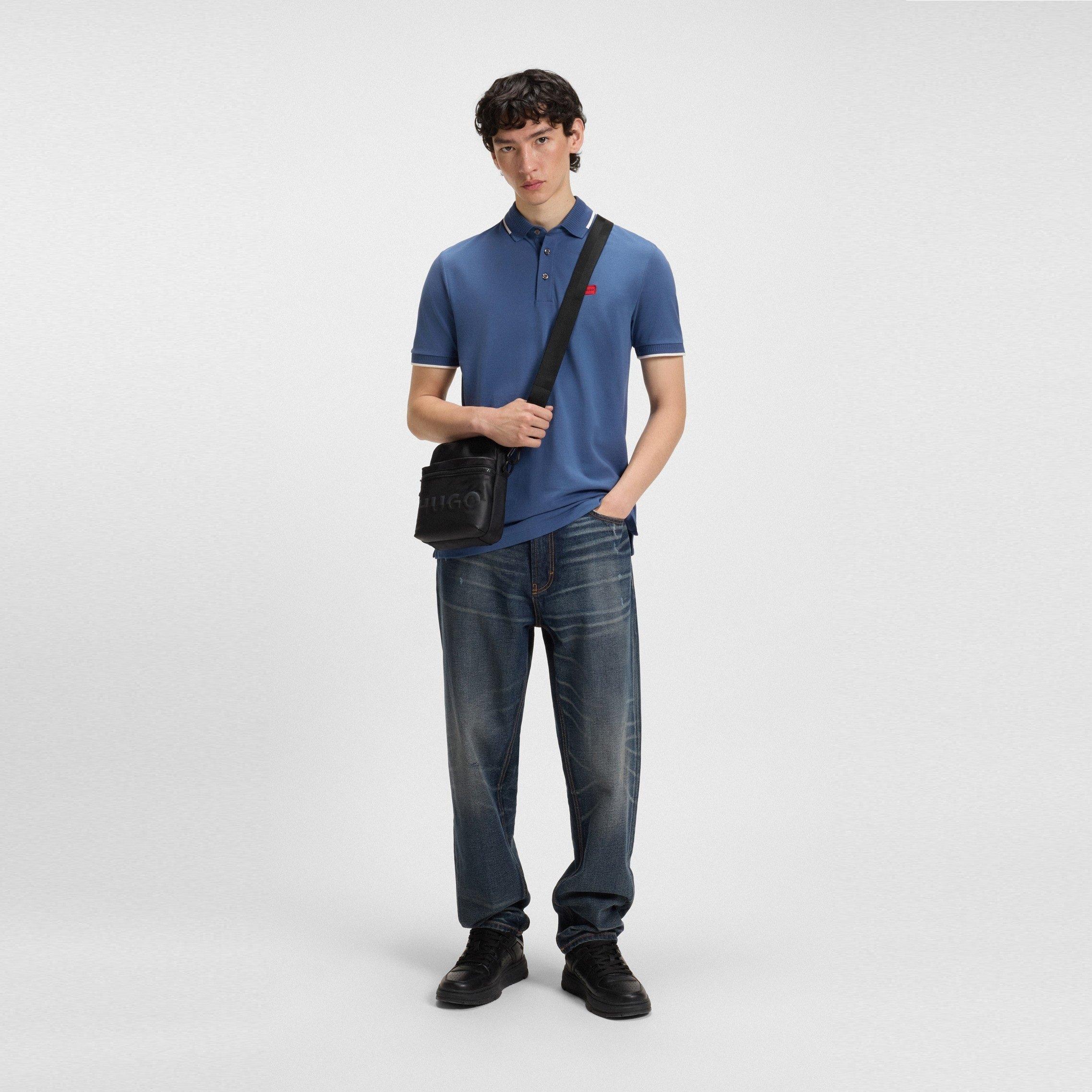 Medium Blue - Hugo - Men's Short-Sleeve Polo Shirt - 5