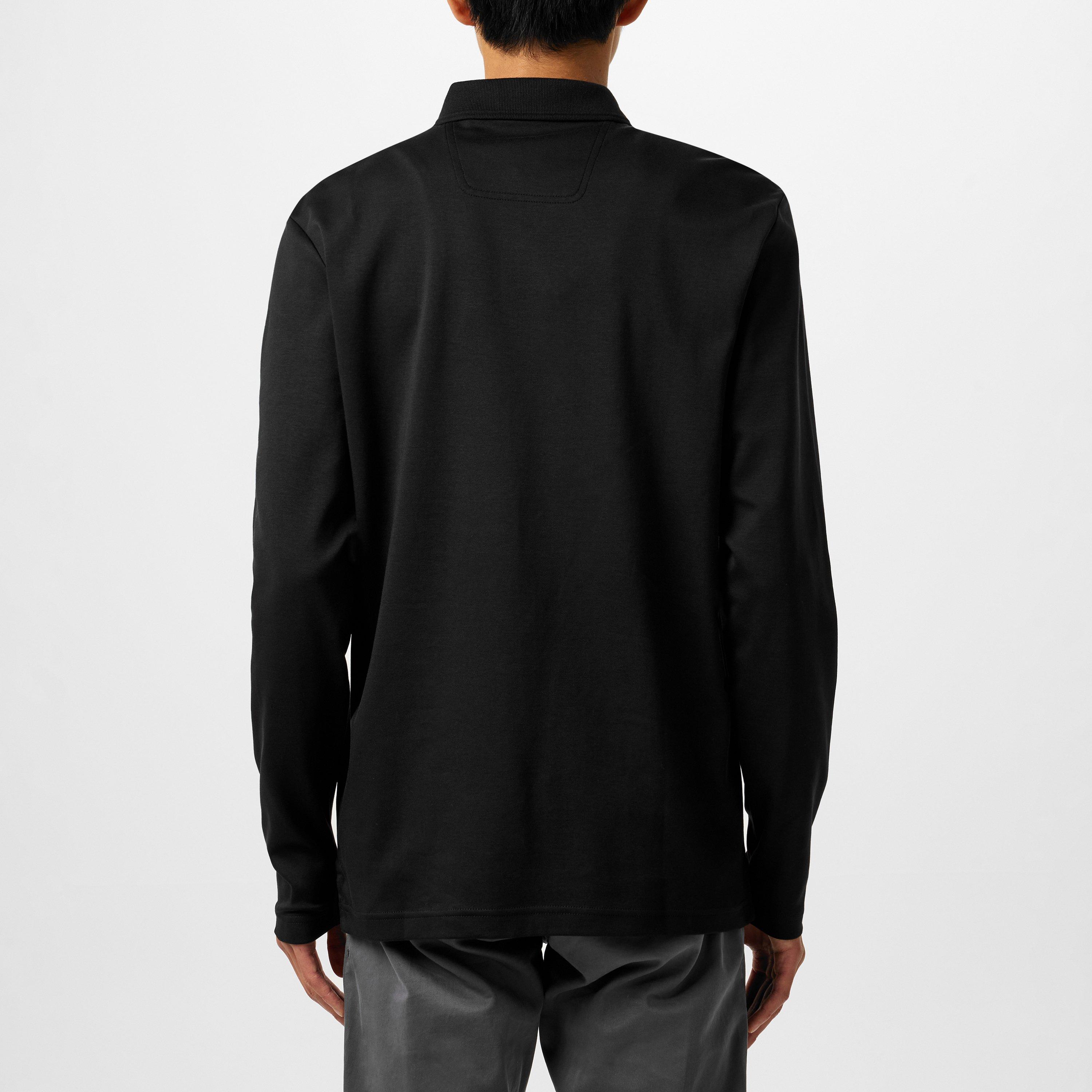 Black 001 - Boss - Men's Pirol Long-Sleeve Polo Shirt, Timeless Design - 4