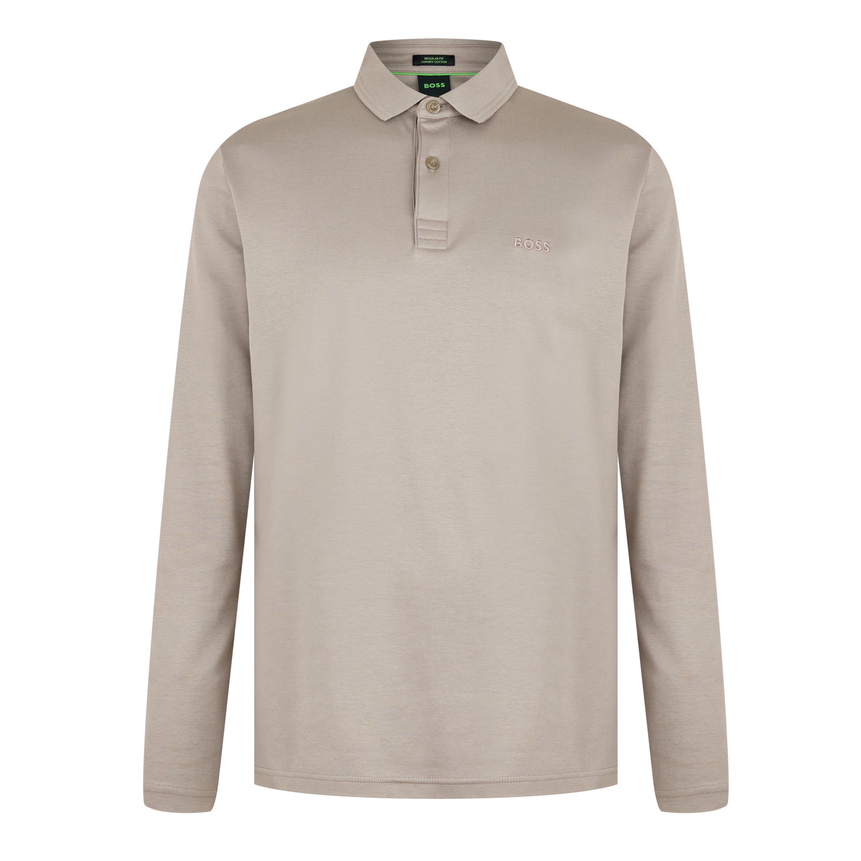 Taupe 334 - Boss - Men's Pirol Long-Sleeve Polo Shirt, Timeless Design - 7