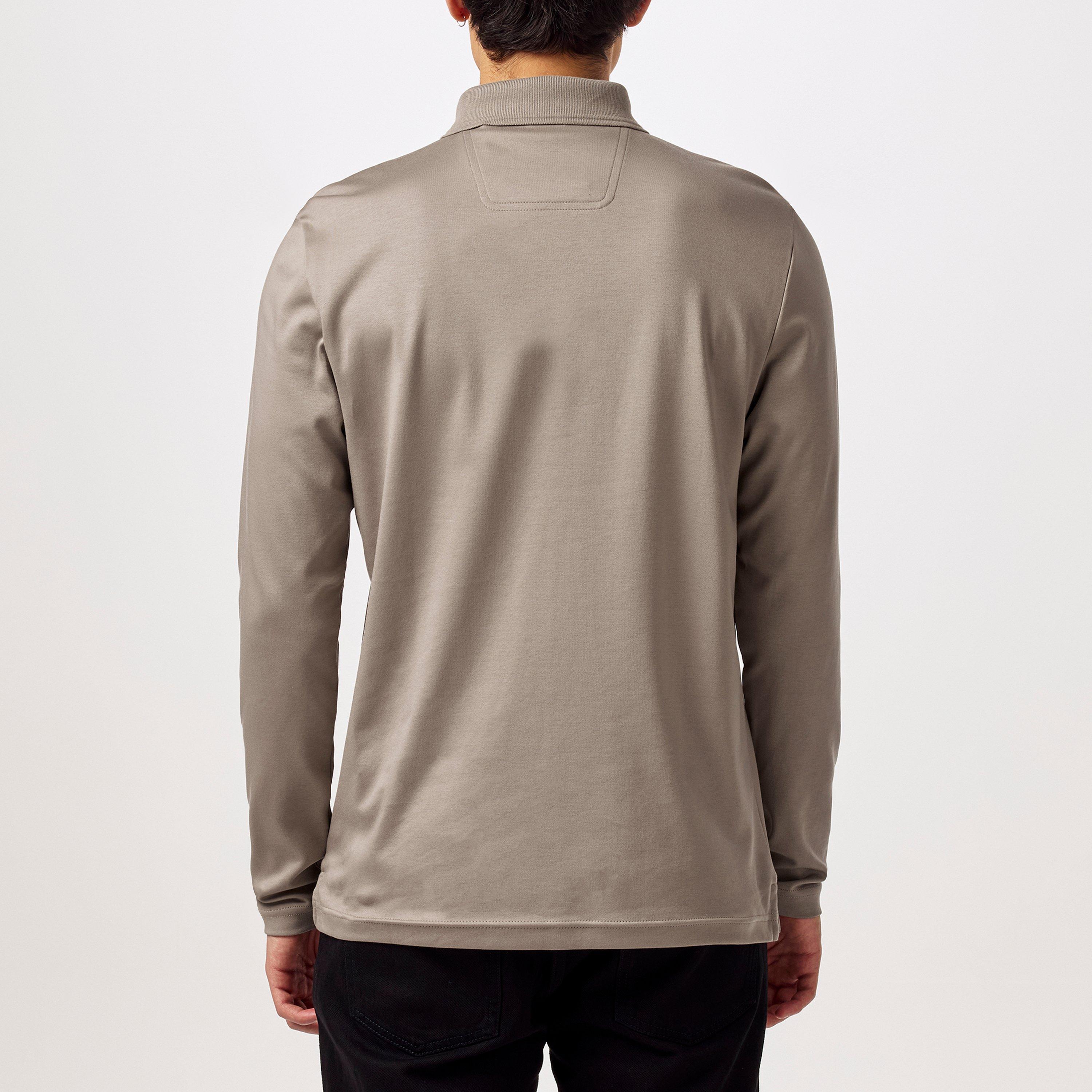 Taupe 334 - Boss - Men's Pirol Long-Sleeve Polo Shirt, Timeless Design - 4
