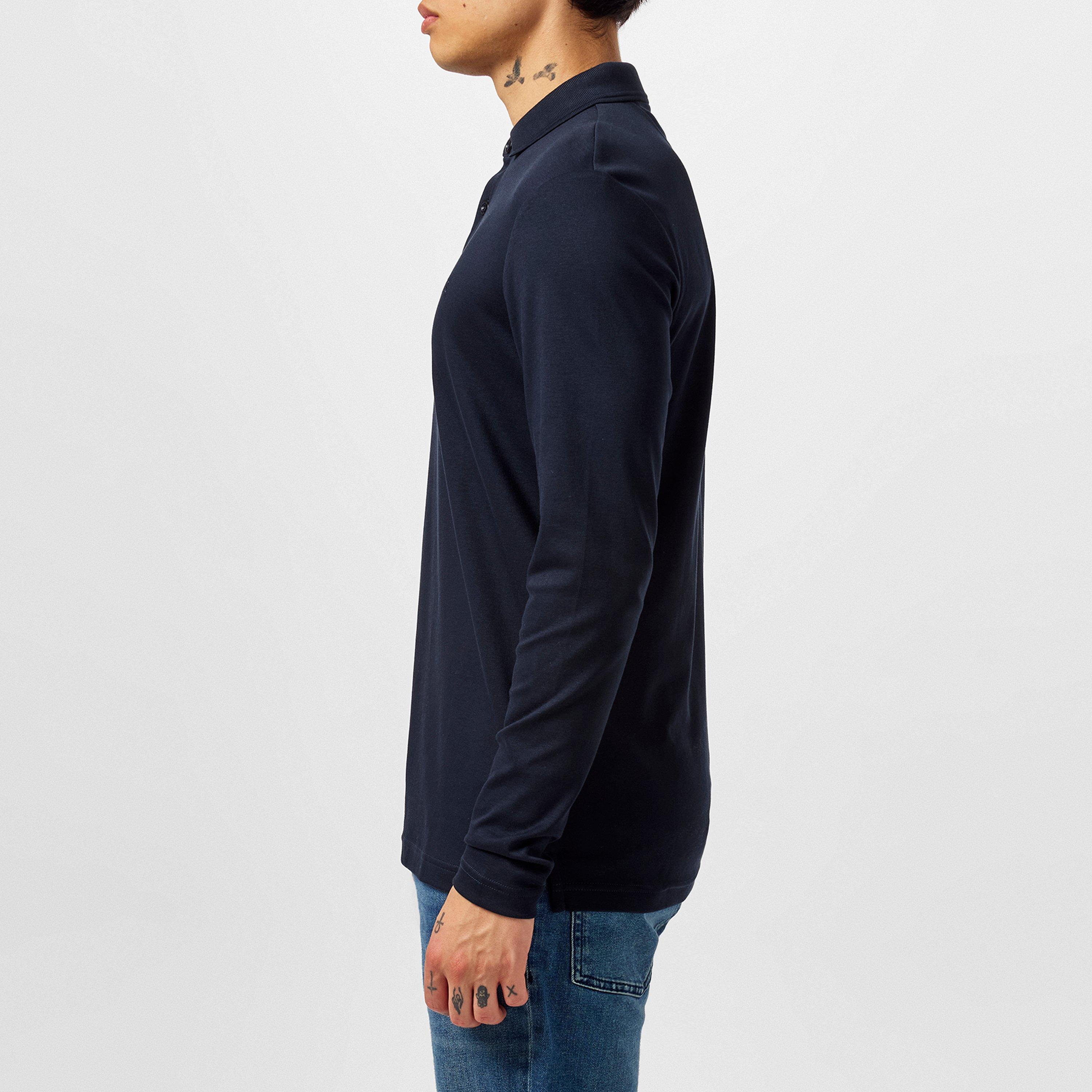 Dark Blue 402 - Boss - Men's Pirol Long-Sleeve Polo Shirt, Timeless Design - 5