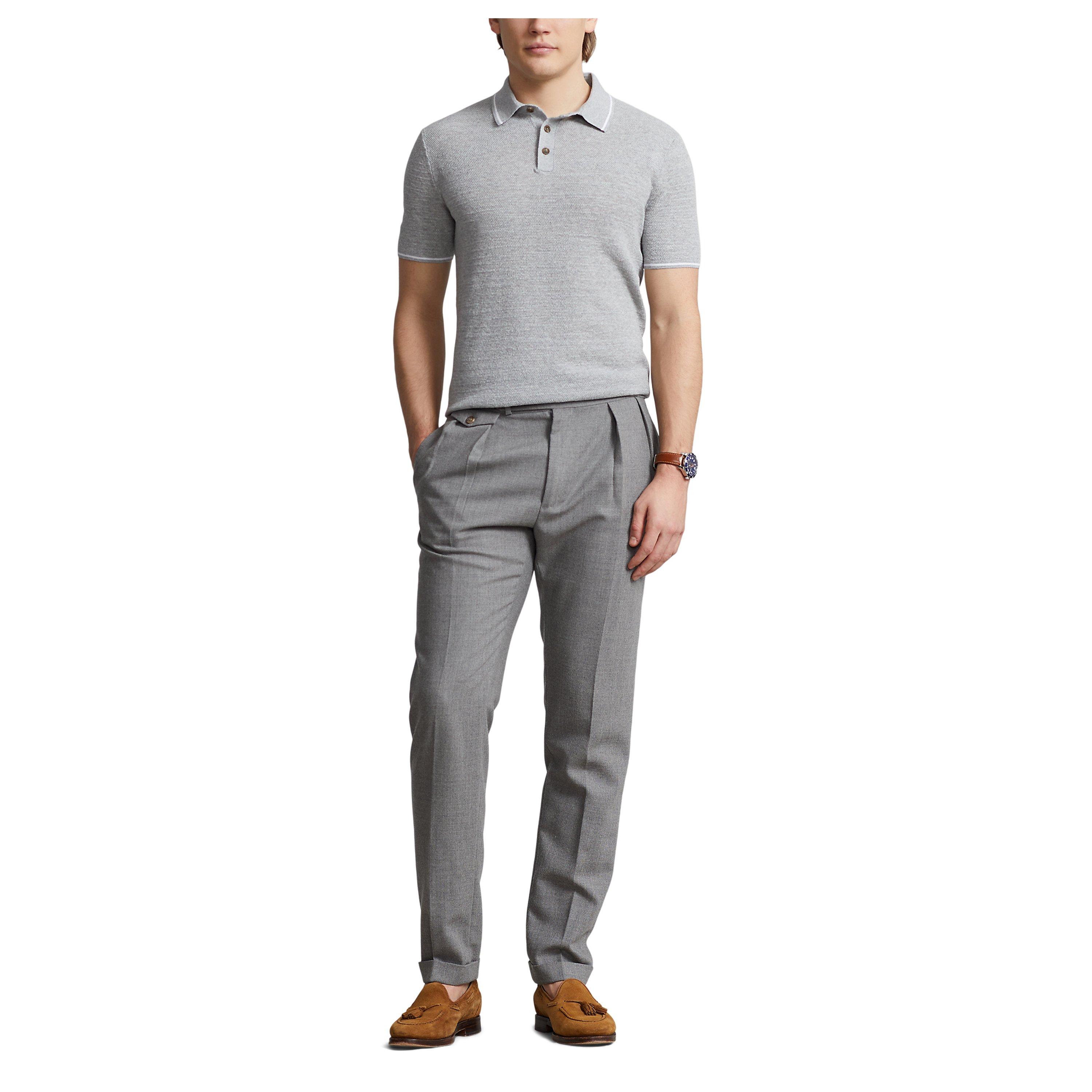 Andover Hthr - Polo Ralph Lauren - Cotton Linen Polo Shirt - 4