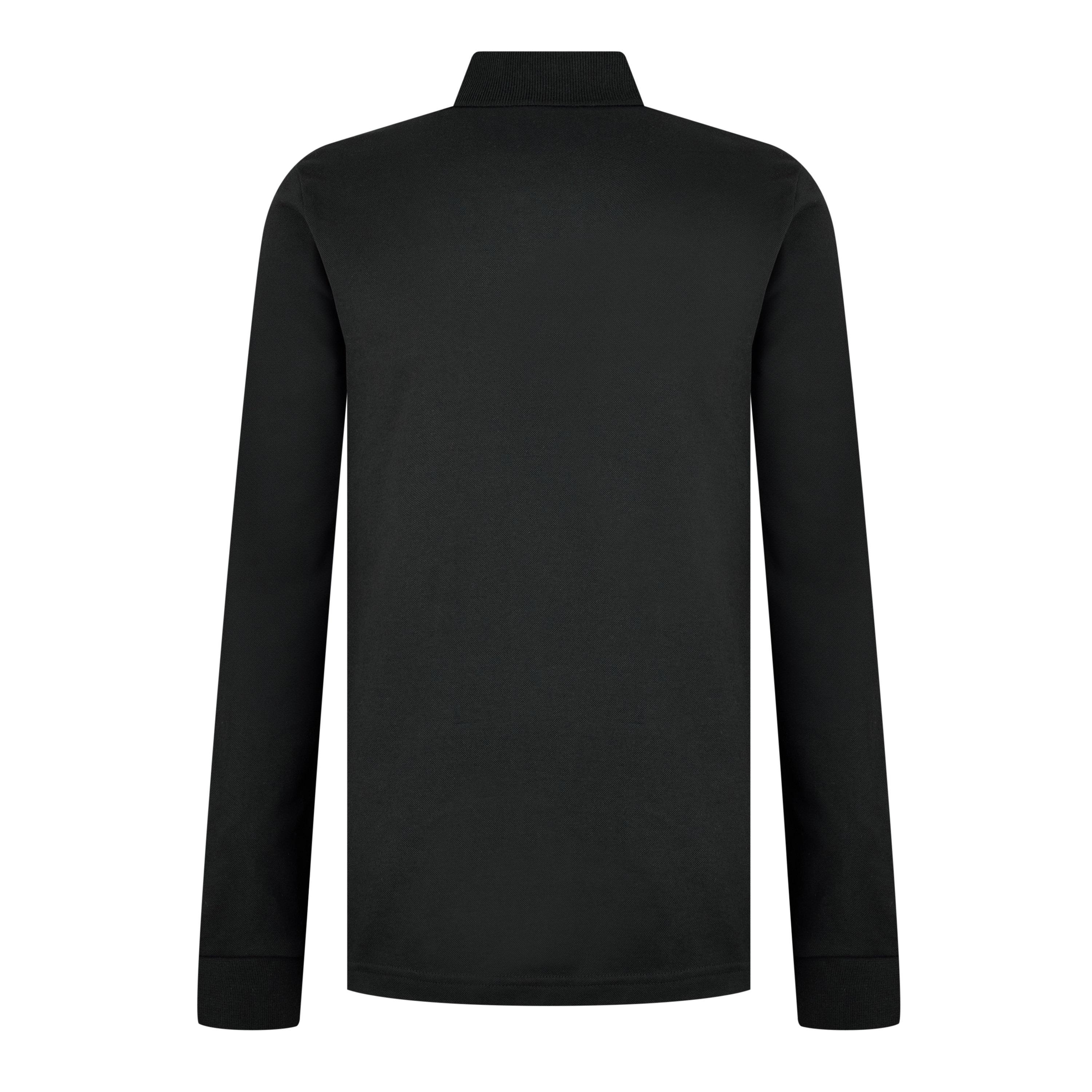 Black 001 - Boss - Mens BOSS ORANGE Passerby Premium Cotton Long Sleeve Polo Shirt with Logo Detail - 8