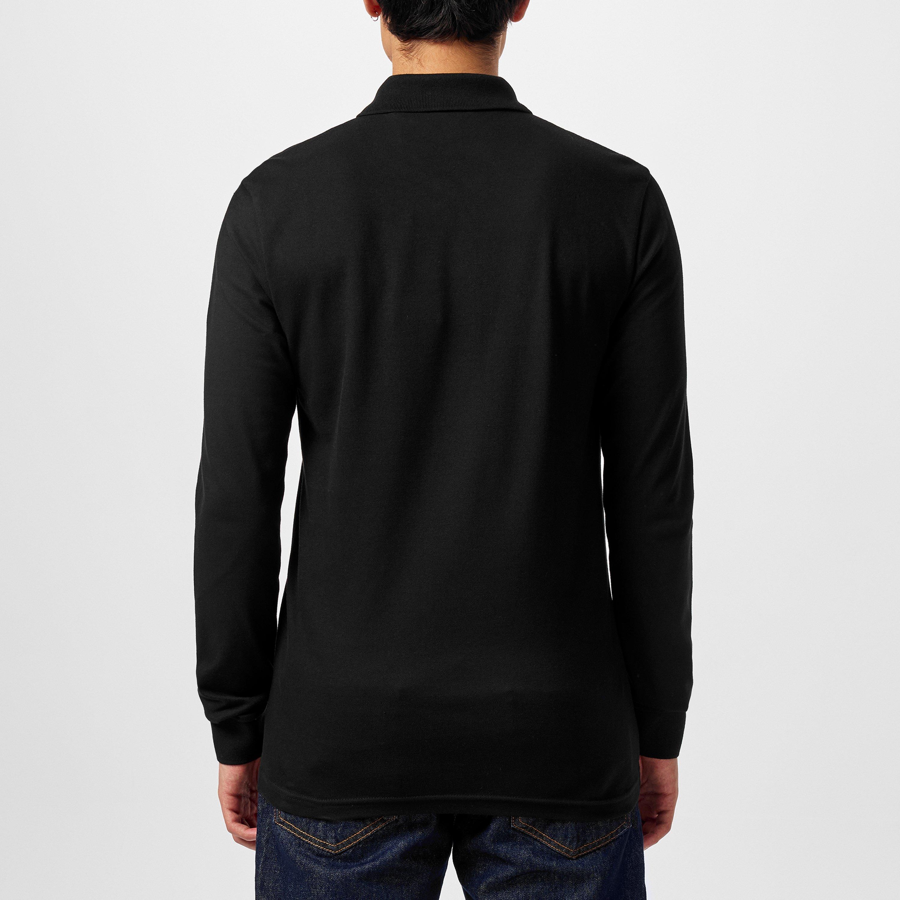 Black 001 - Boss - Mens BOSS ORANGE Passerby Premium Cotton Long Sleeve Polo Shirt with Logo Detail - 4