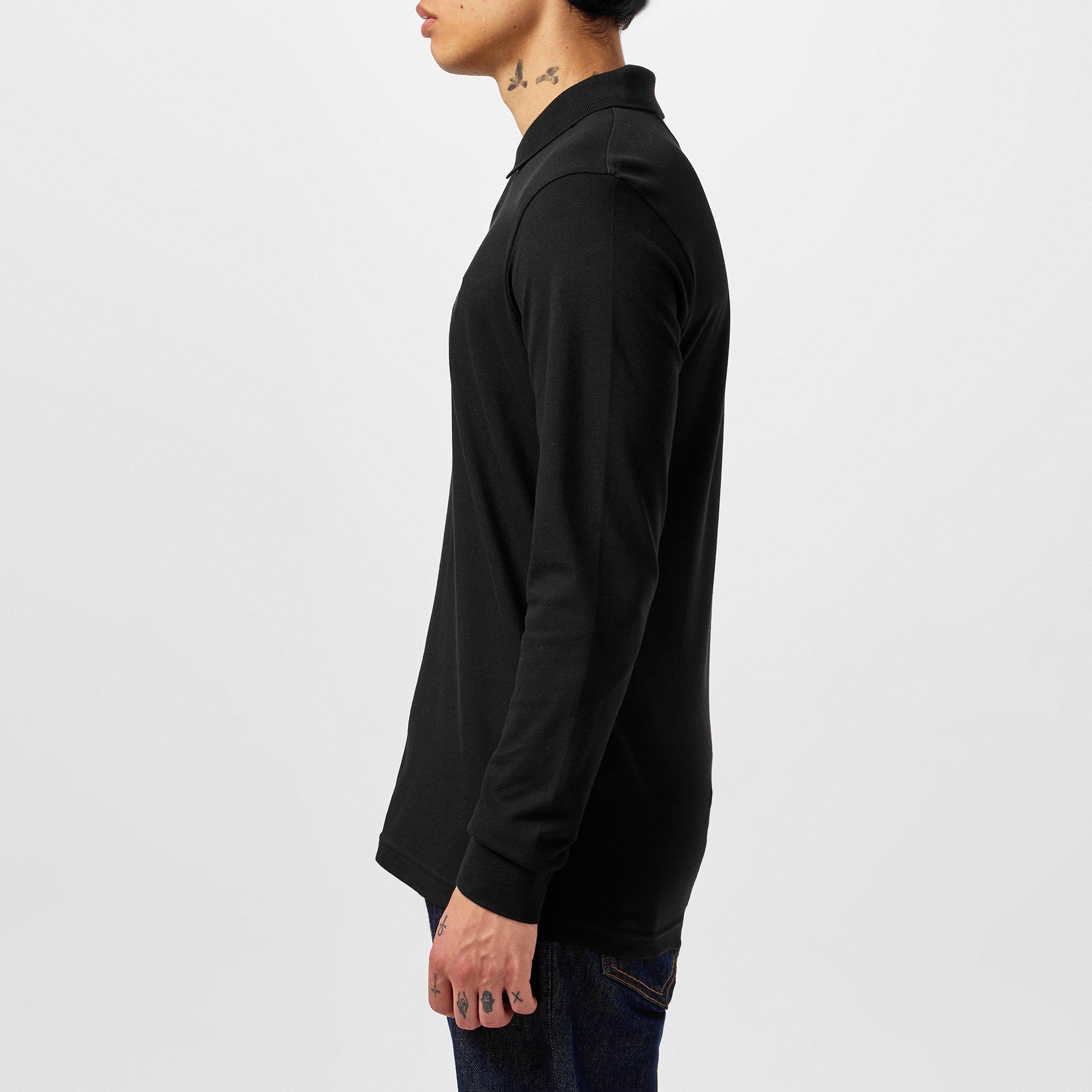 Black 001 - Boss - Mens BOSS ORANGE Passerby Premium Cotton Long Sleeve Polo Shirt with Logo Detail - 5