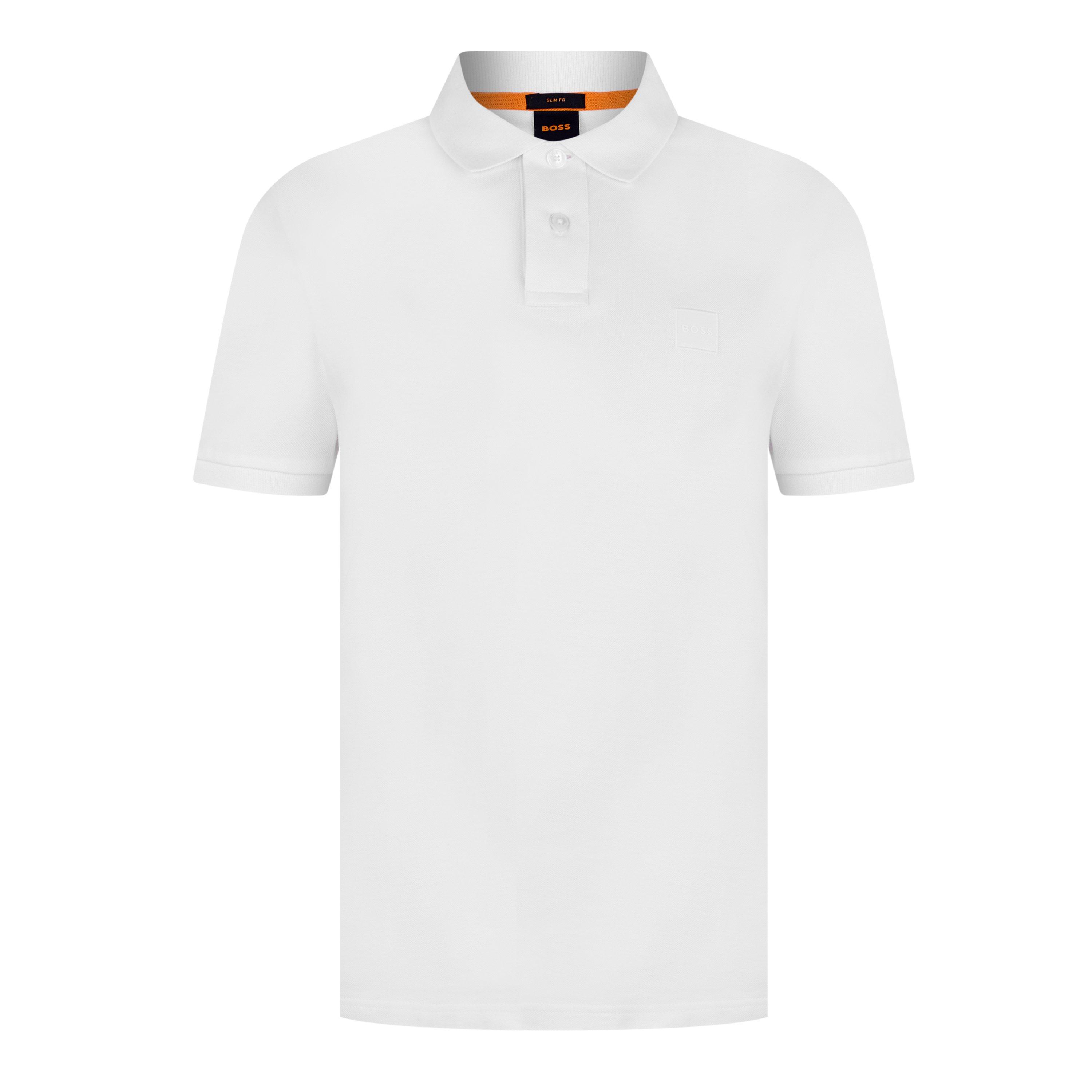Boss Men's Orange Passenger Premium Design Polo Shirt - White 100 - 2XL