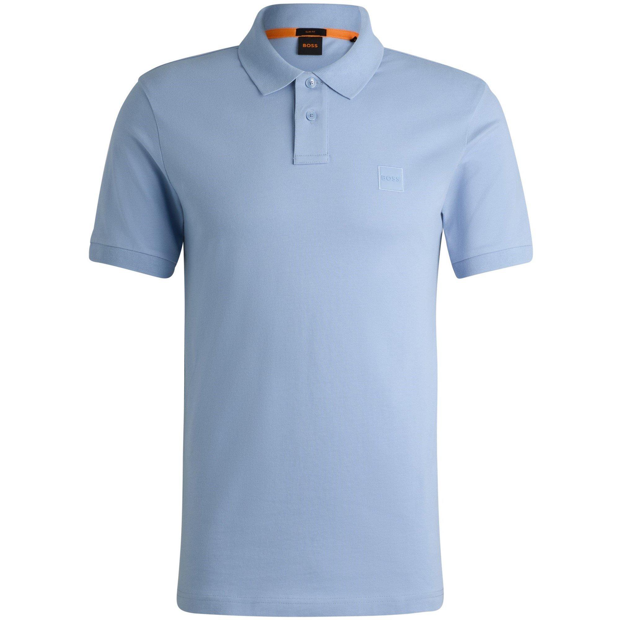 Boss Mens BOSS ORANGE Passenger Premium Design Polo Shirt - Open Blue - L
