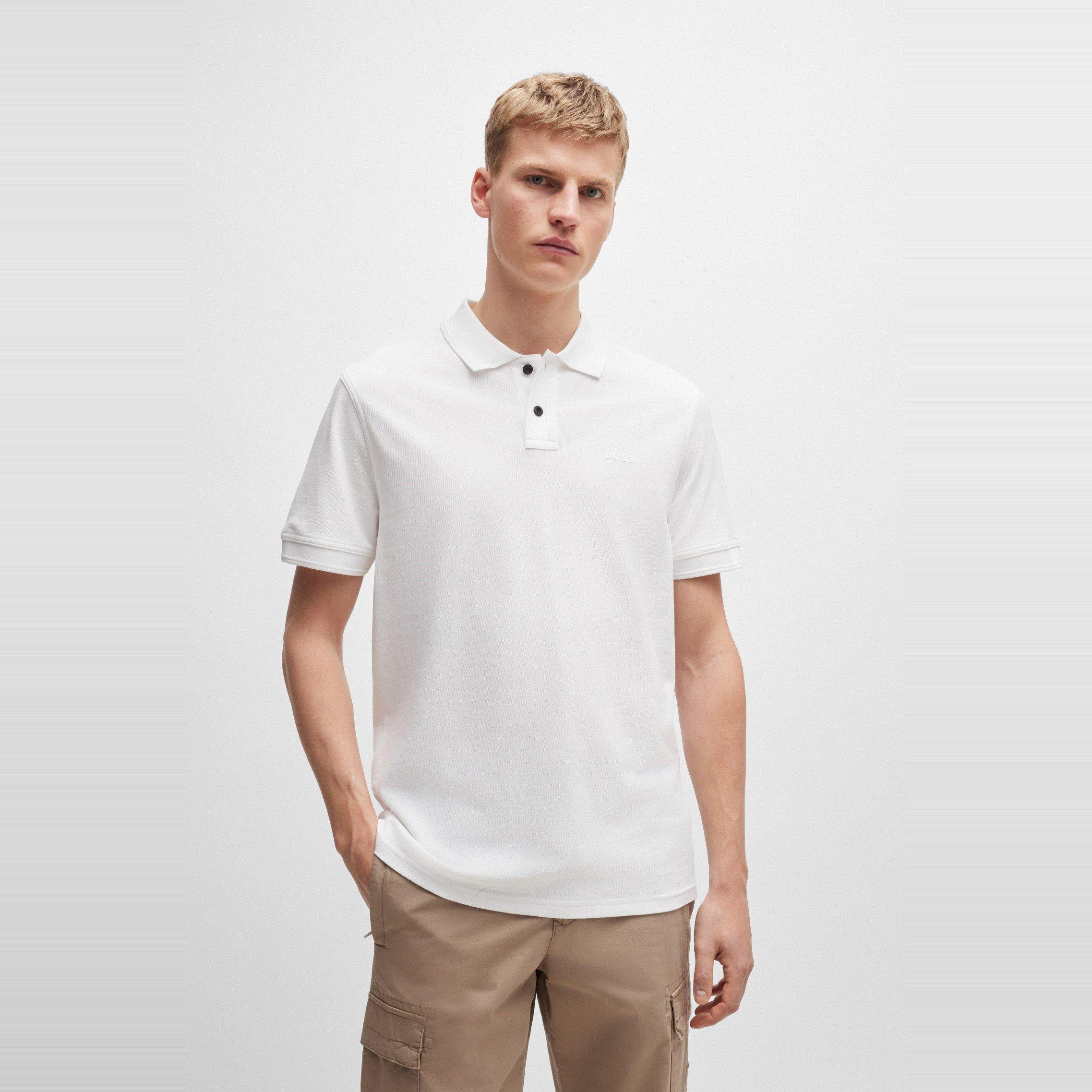 Boss Men's Prime Cotton Polo Shirt - White - M