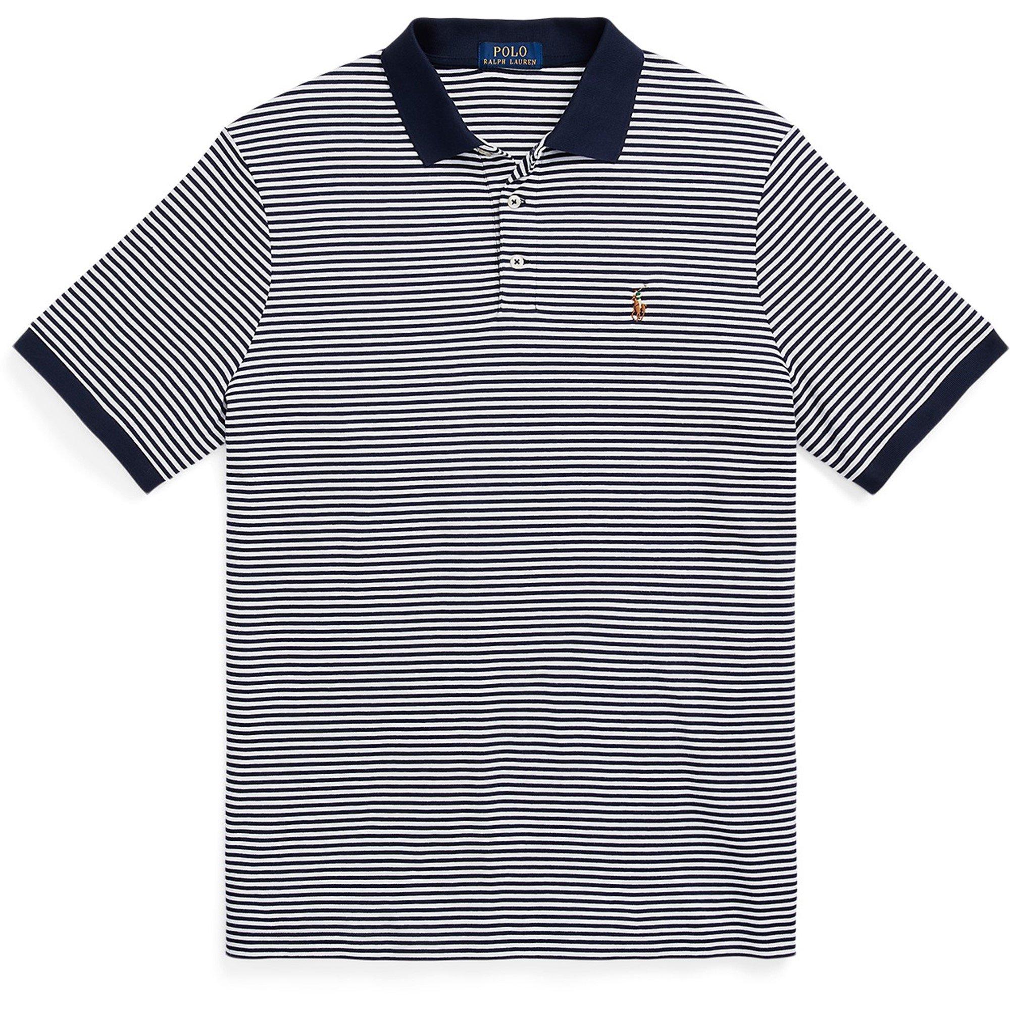 Navy/White - Polo Ralph Lauren - Striped Slim Fit Polo Shirt - 1