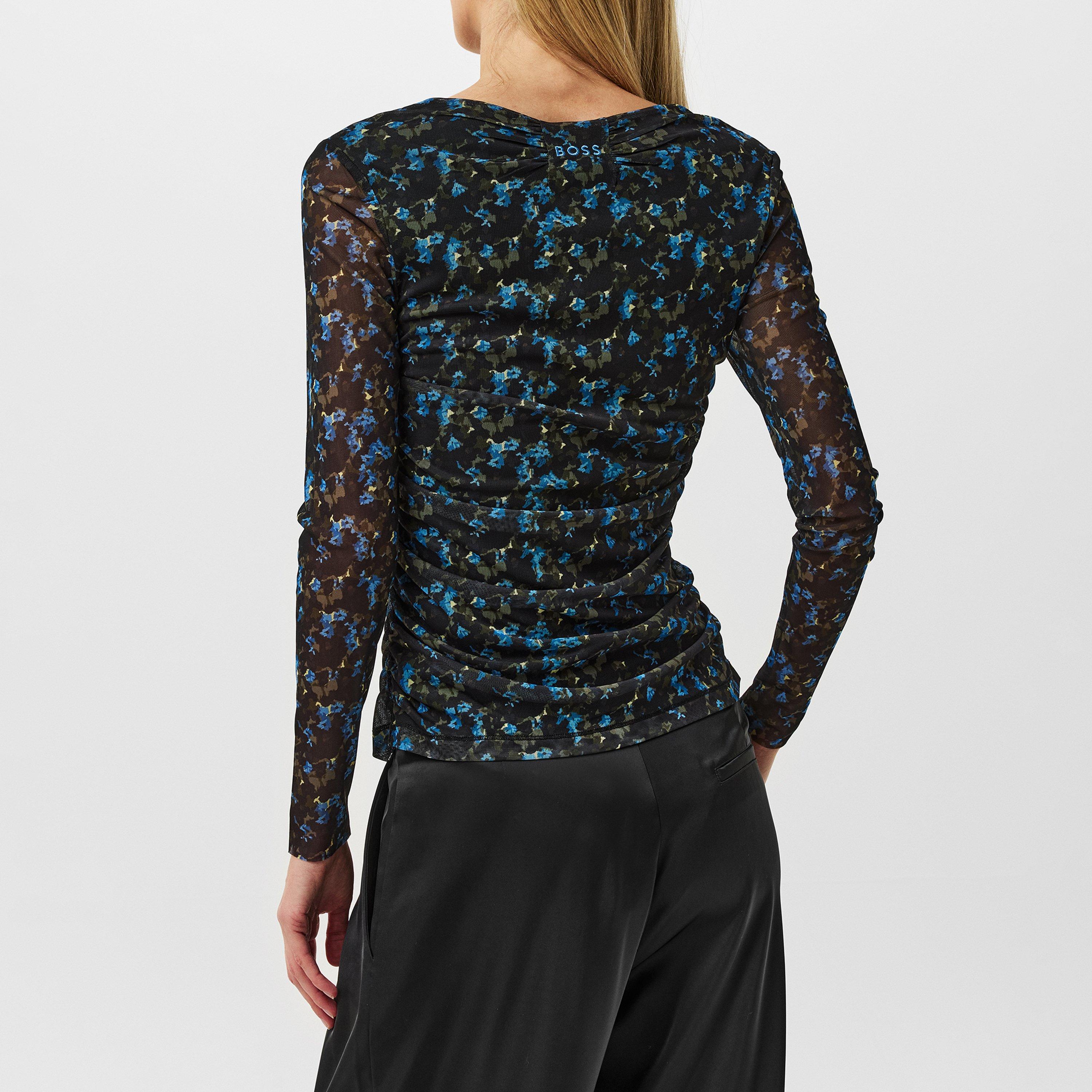 Open Miscellane - Boss - Women's Enizo Blouse, Elegant Floral Design - 4