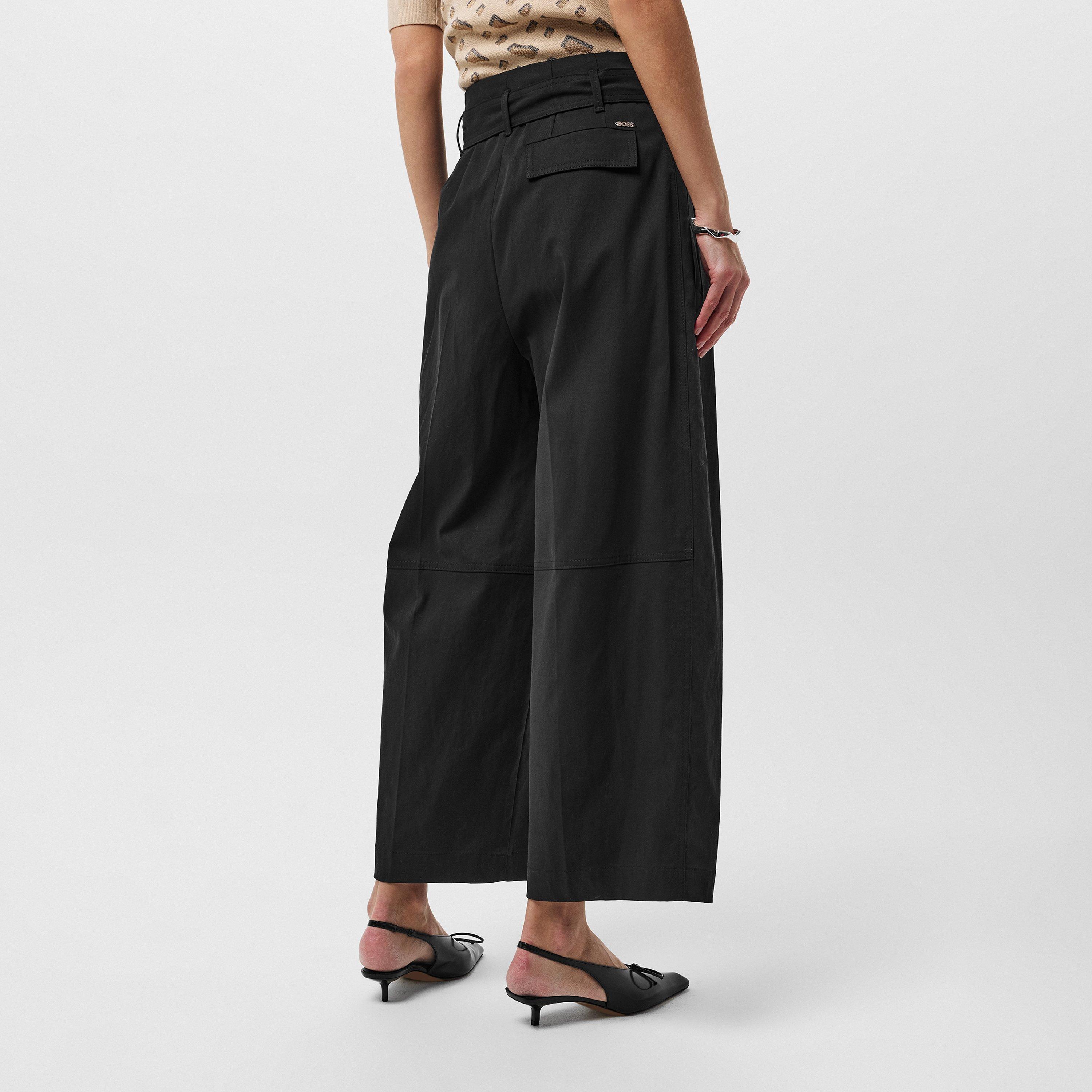 Black 001 - Boss - Women's Tenoy Trousers with Front Tie Fastening - 3