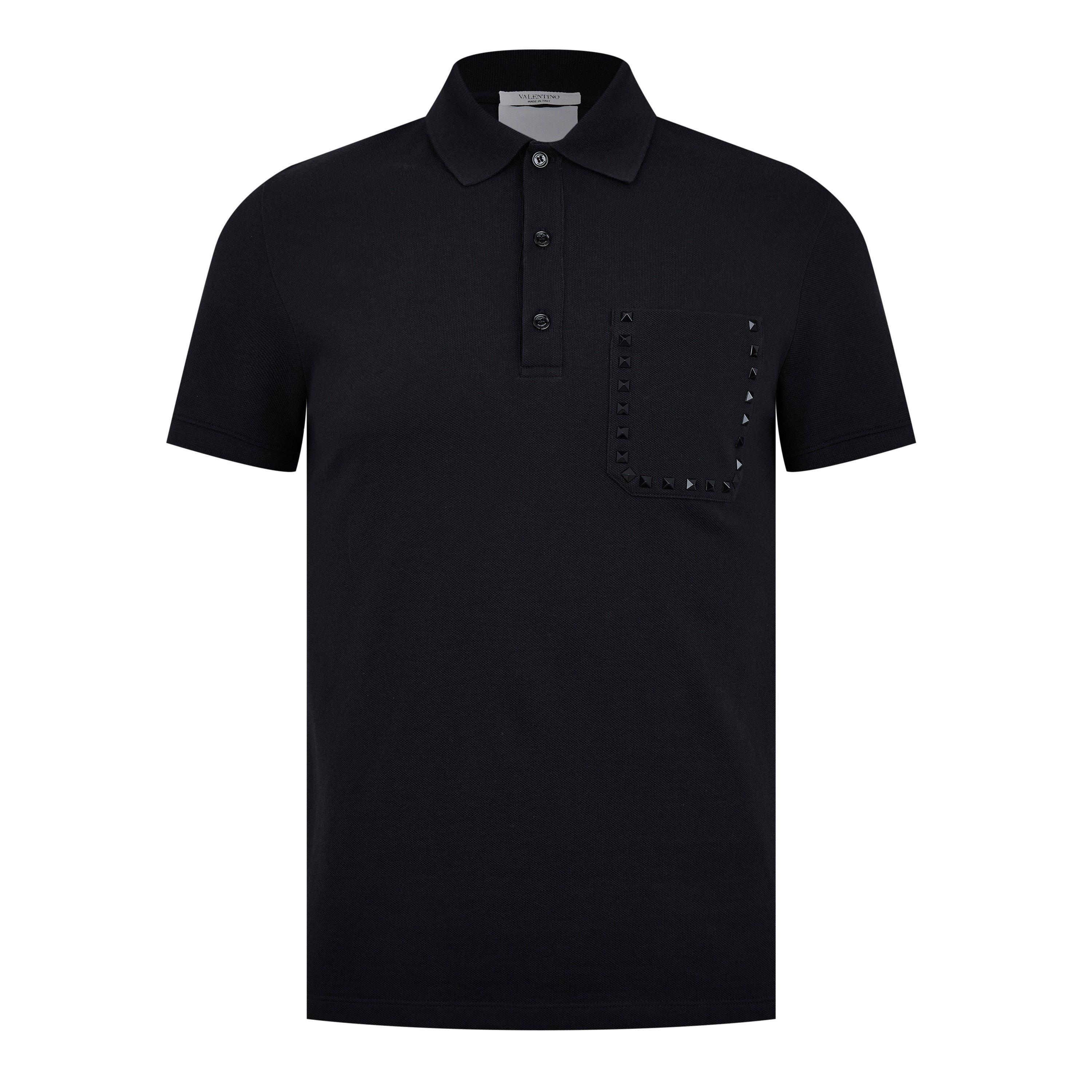 Navy - Valentino - Rock Stud Polo-Shirt - 5