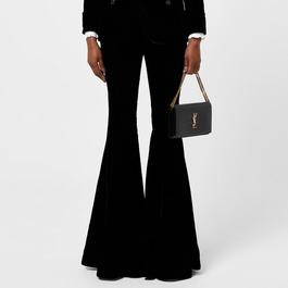 Saint Laurent Flared Velvet Trousers