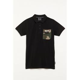 Bench Camo Pocket Polo Black Shirt