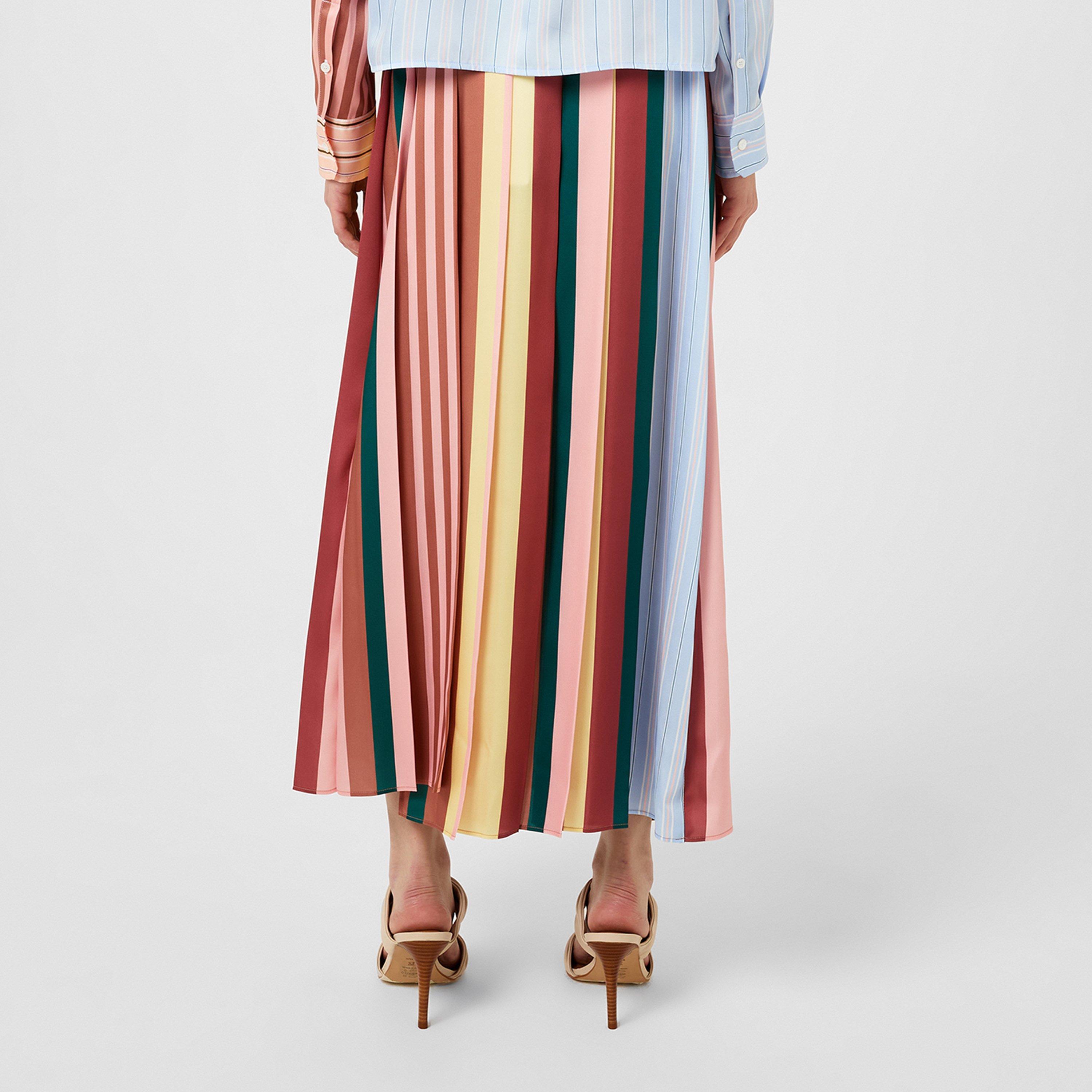 Avio 001 - Weekend Max Mara - Women's Pleated Stripe A-Line Skirt - 3