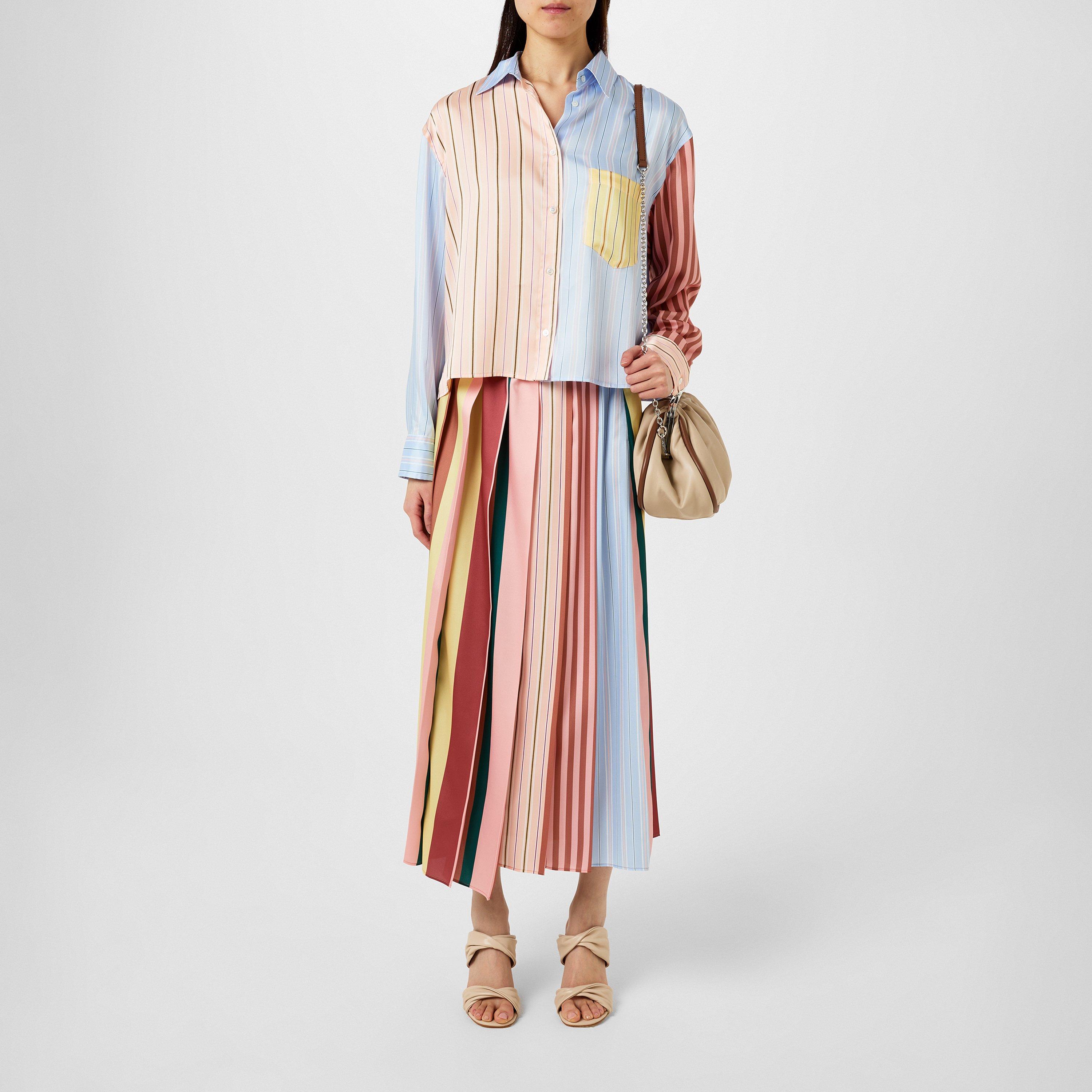 Avio 001 - Weekend Max Mara - Women's Pleated Stripe A-Line Skirt - 4