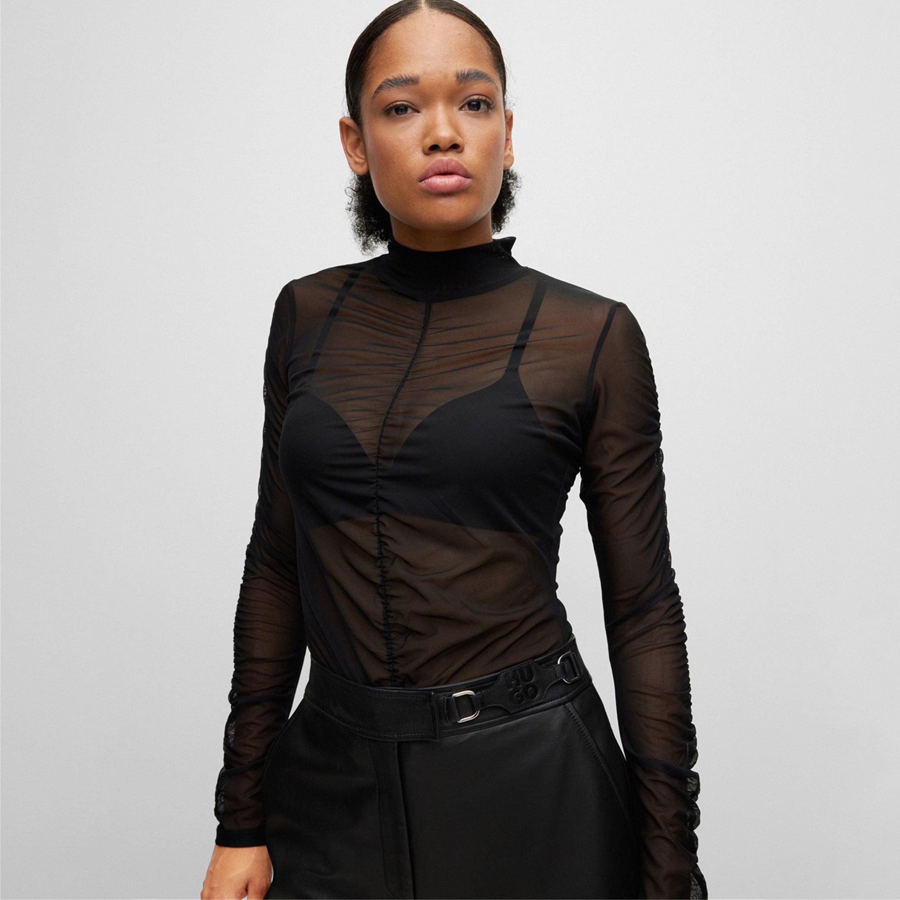 Black - Hugo - Women's Dikarau Long-Sleeve Blouse - 4