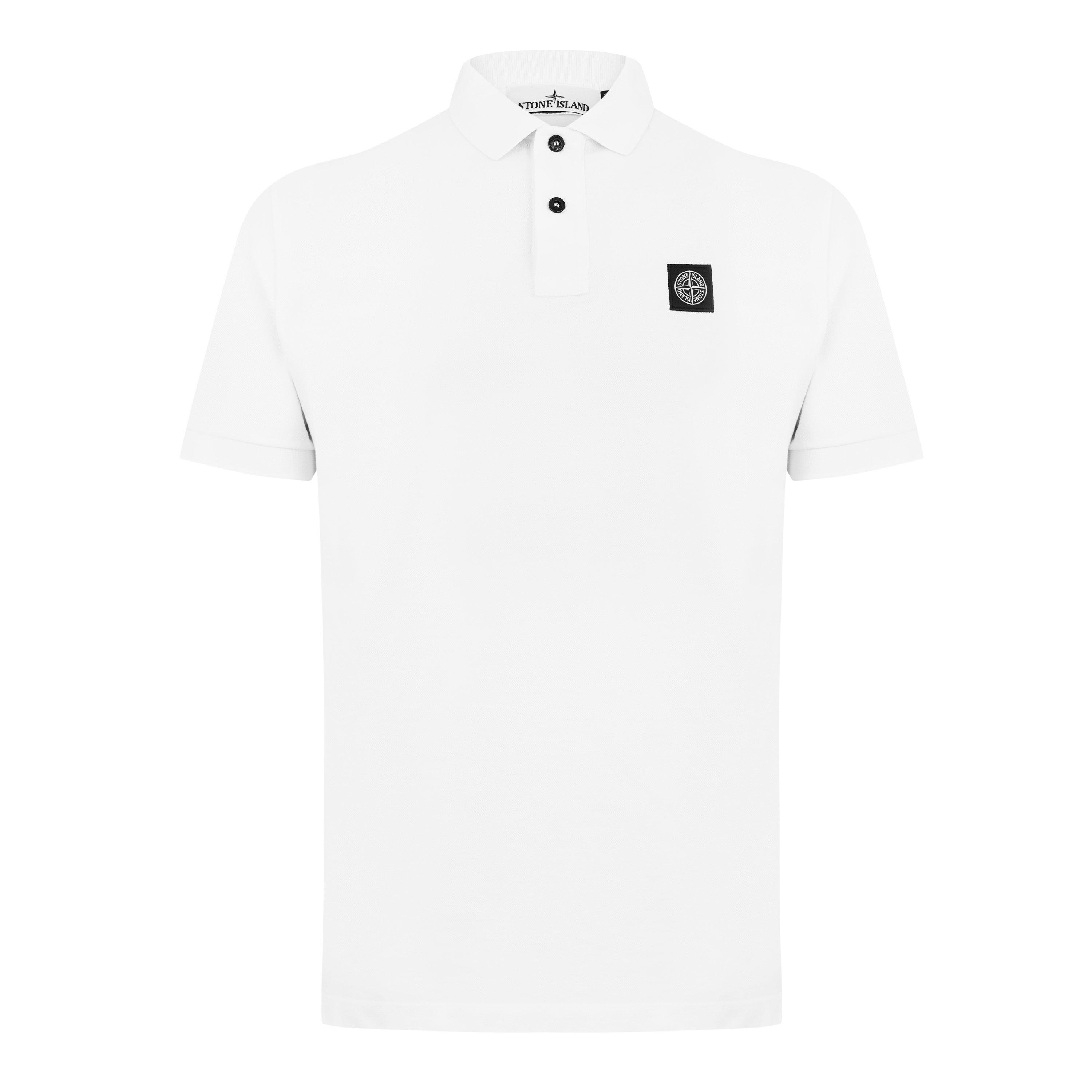 Stone Island Men's Cotton Compass Logo Polo Shirt - Bianco V1001 - L