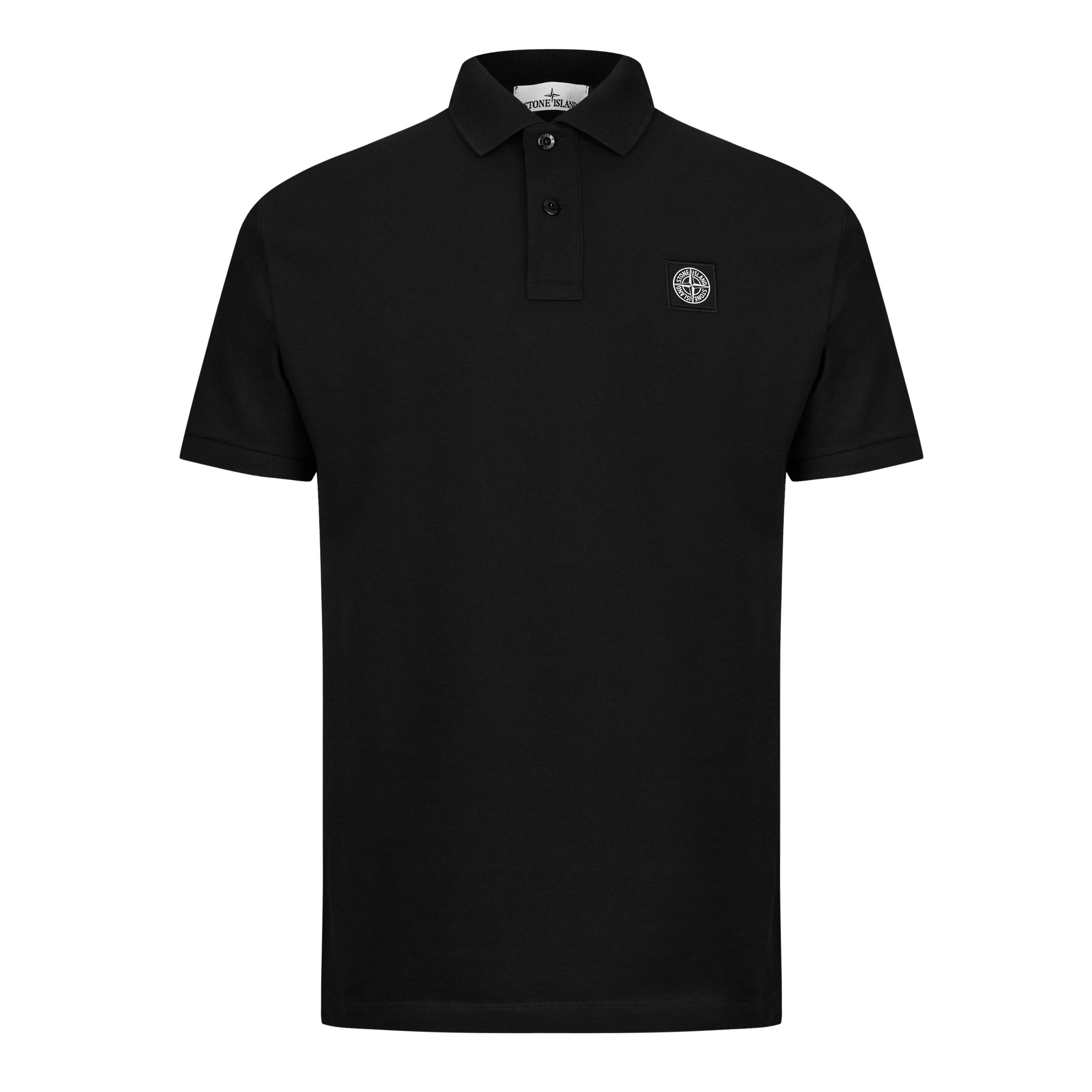 Nero V0029 - Stone Island - Men's Cotton Compass Logo Polo Shirt - 7