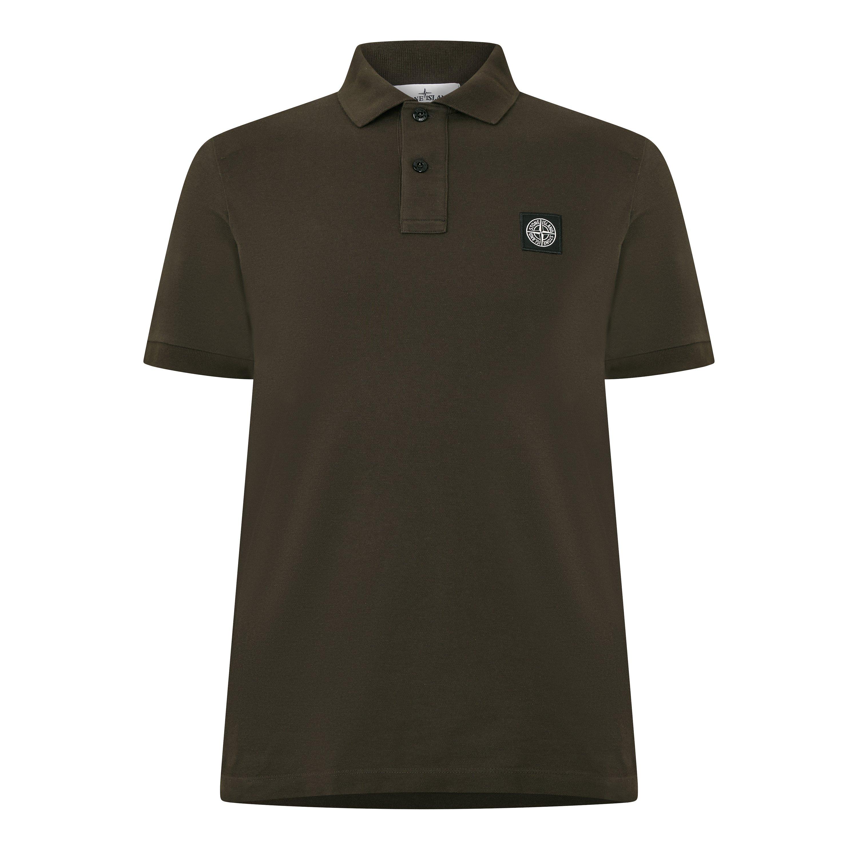 Stone Island Men's Cotton Compass Logo Polo Shirt | Flannels