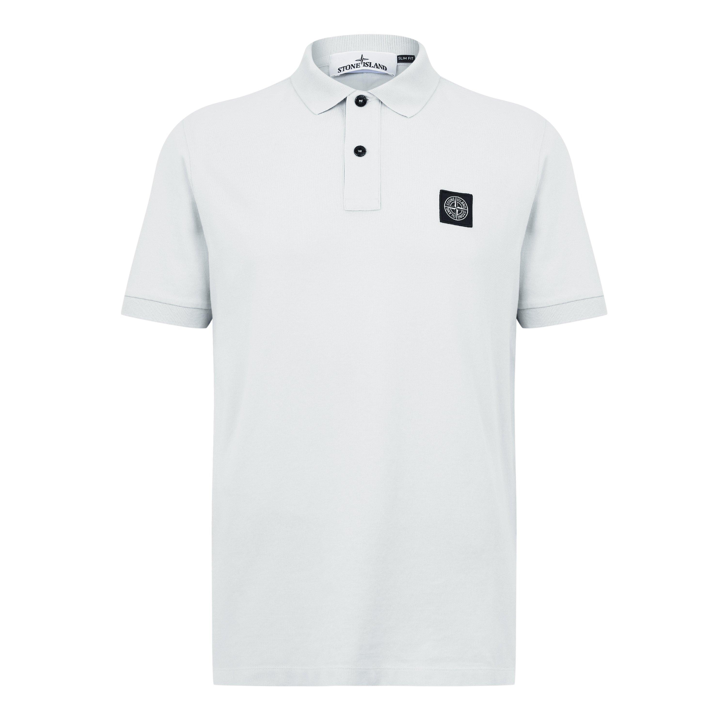 Stone Island Men's Cotton Compass Logo Polo Shirt - Sky Blue V0041 - S
