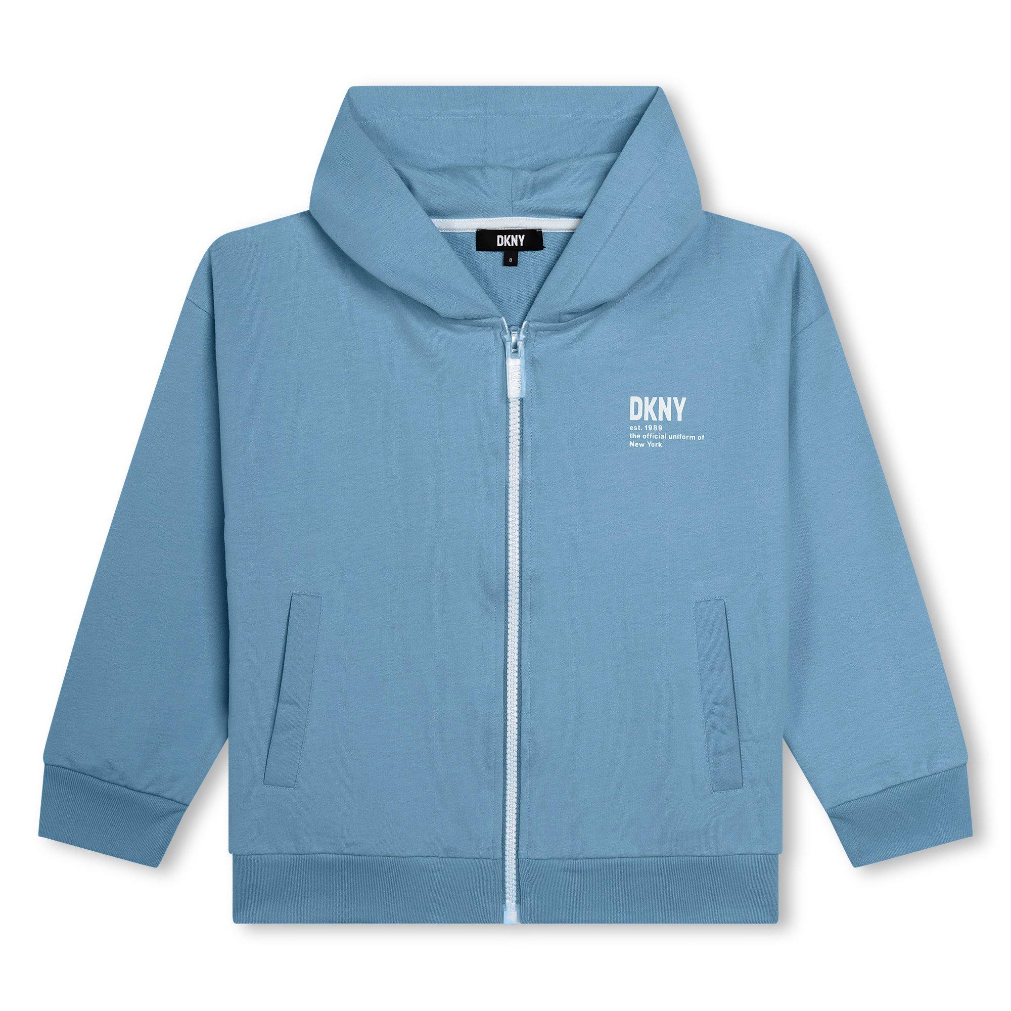 Pale Blue 77G - DKNY - Kids' Logo Full Zip Hoodie - 1