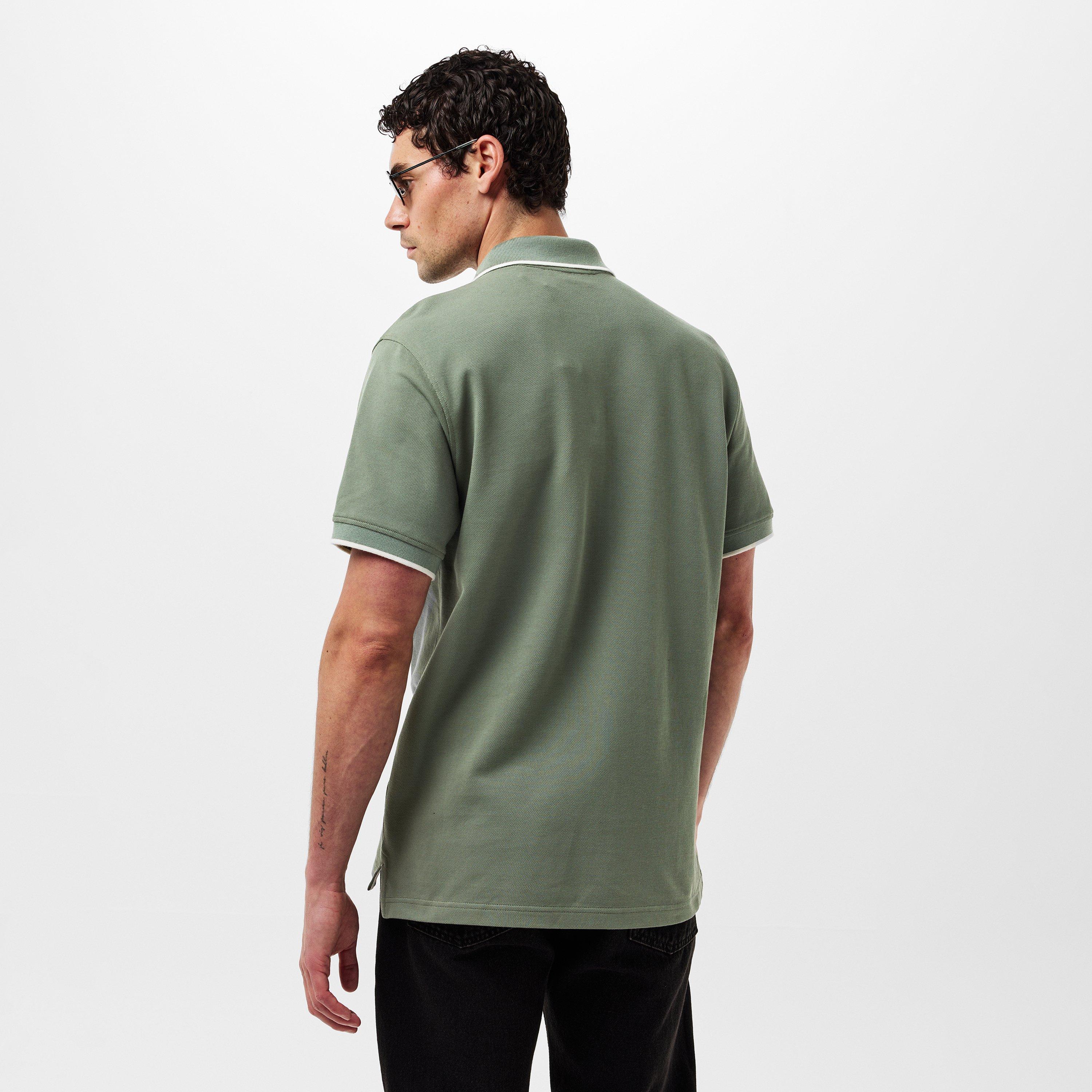 Sage Green - Belstaff - Tipped Polo Shirt - 4
