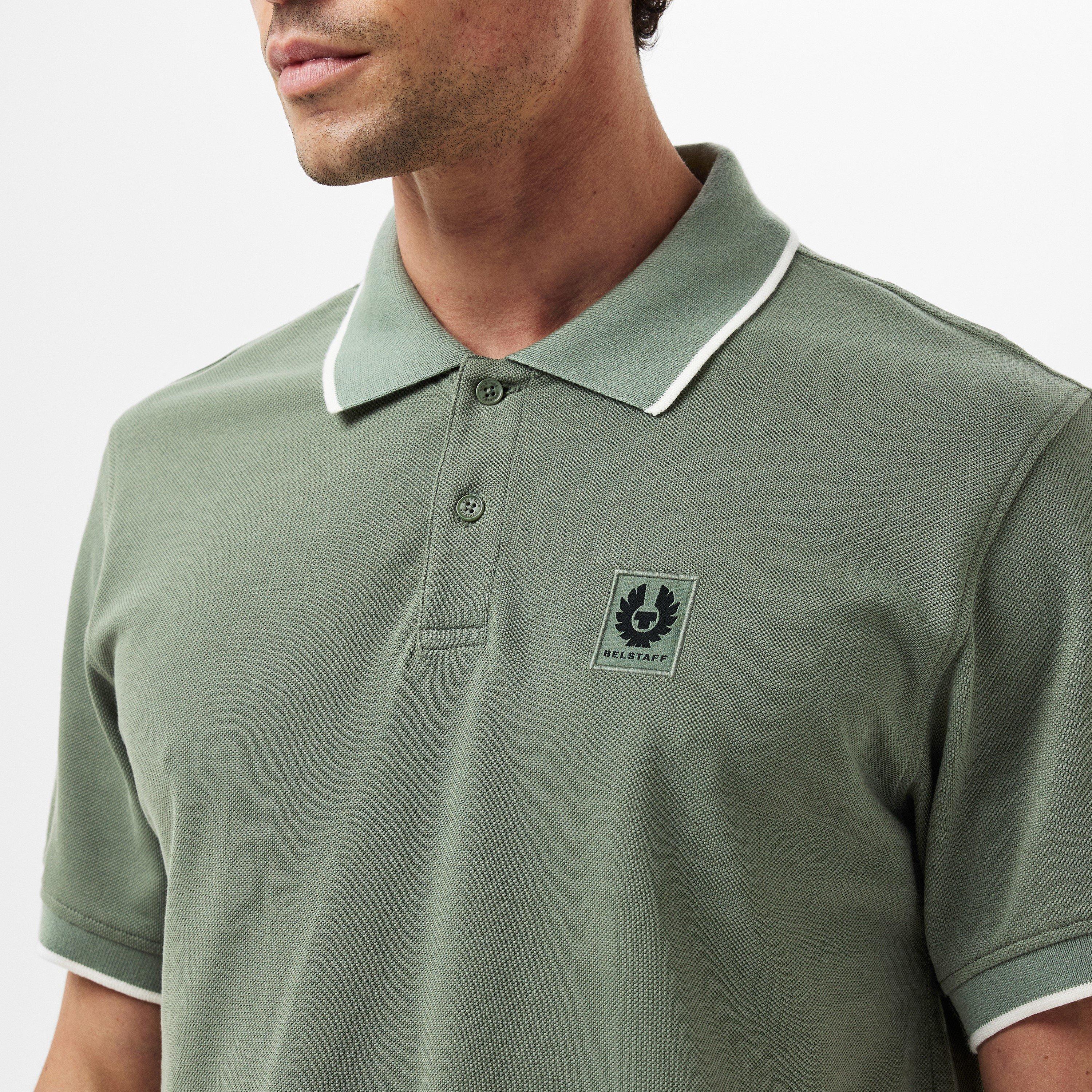 Sage Green - Belstaff - Tipped Polo Shirt - 5