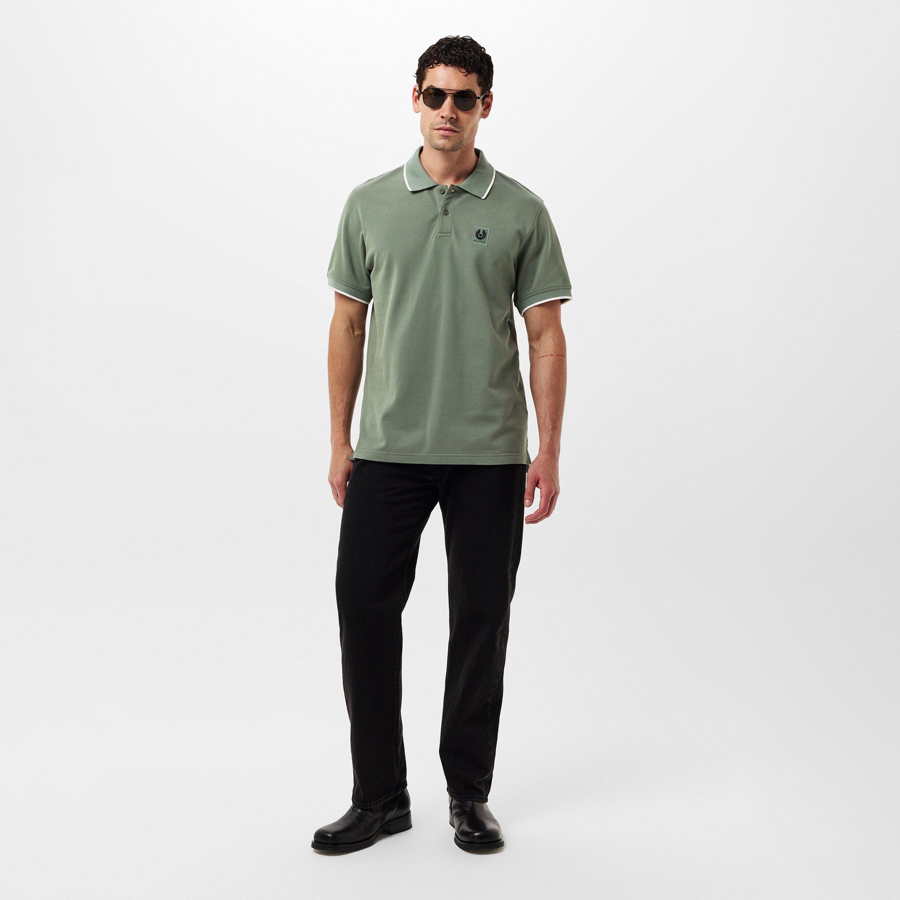 Sage Green - Belstaff - Tipped Polo Shirt - 6