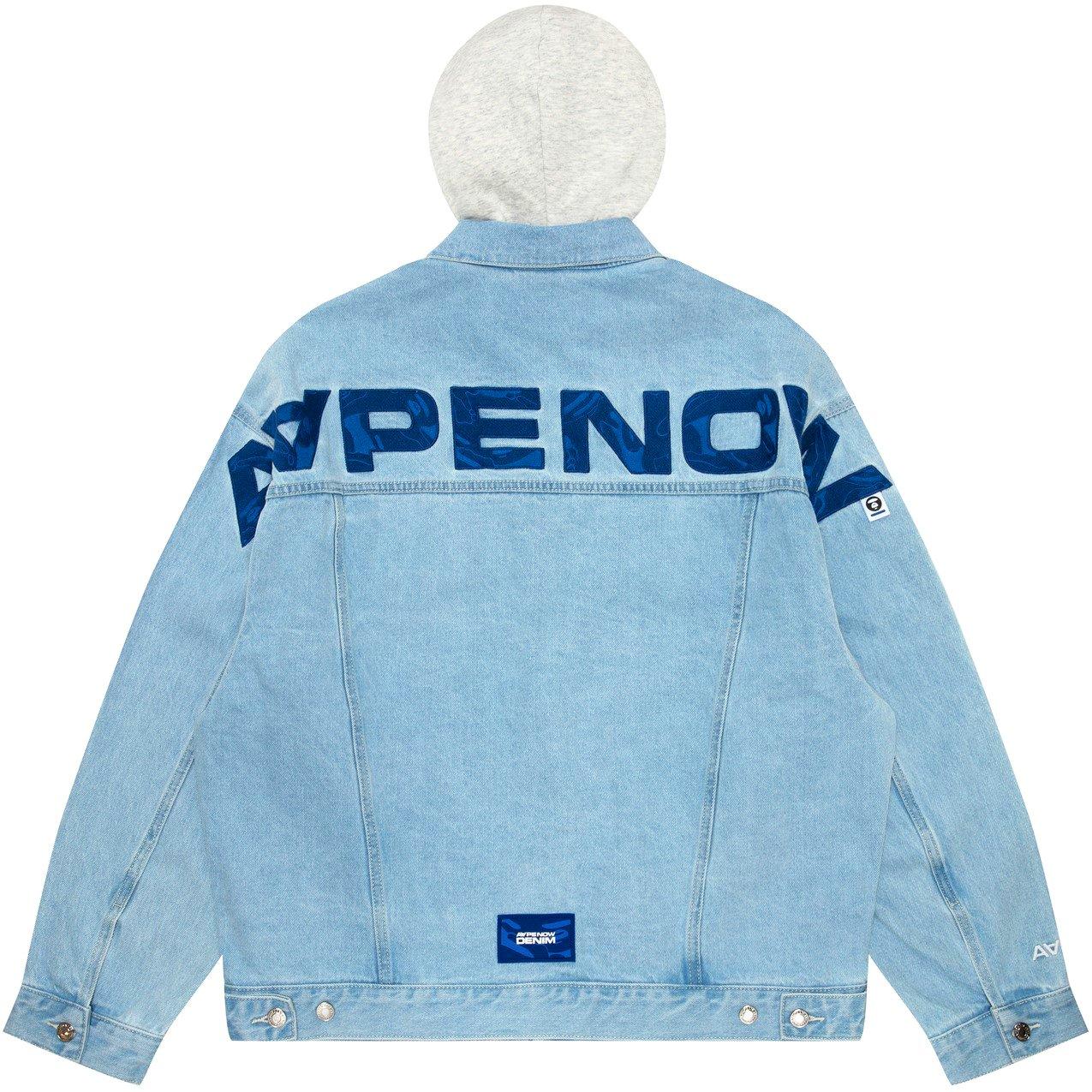 Light Blue - AAPE - Men's Patch Detail Cotton Long Sleeve Denim Jacket - 6