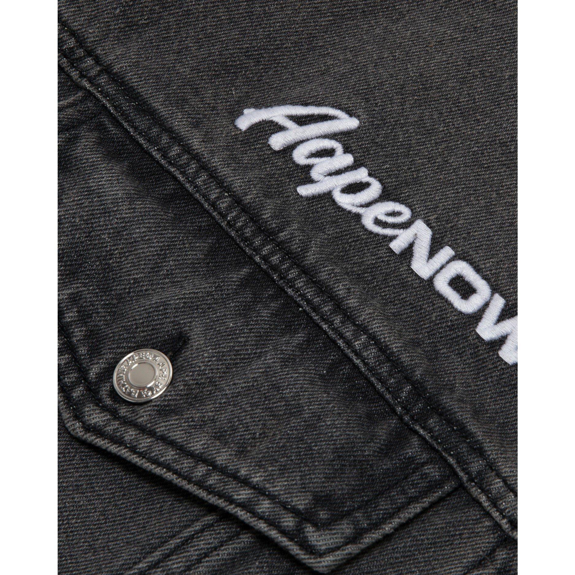 Black - AAPE - Men's  Cotton Long Sleeve Denim Jacket - 6