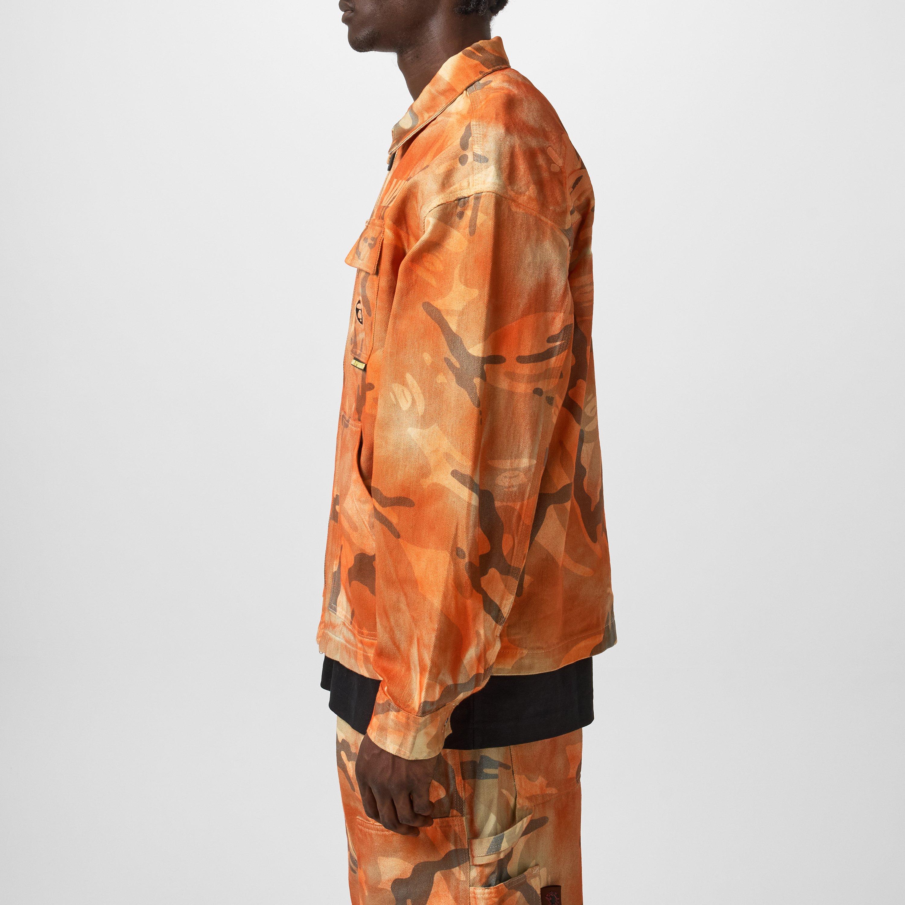 Orange Camo - AAPE - Men's Aape Wide Leg Camo Cotton Long Sleeve Zip Overshirt - 5