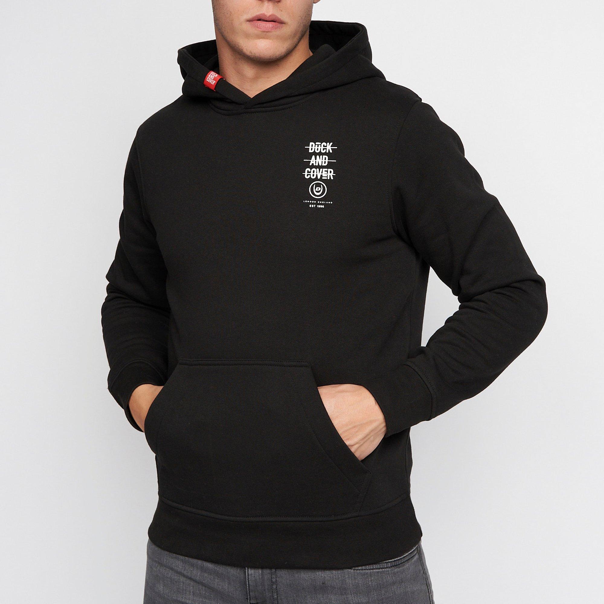 Black - Duck and Cover - Graphic Hoodie Mens - 2