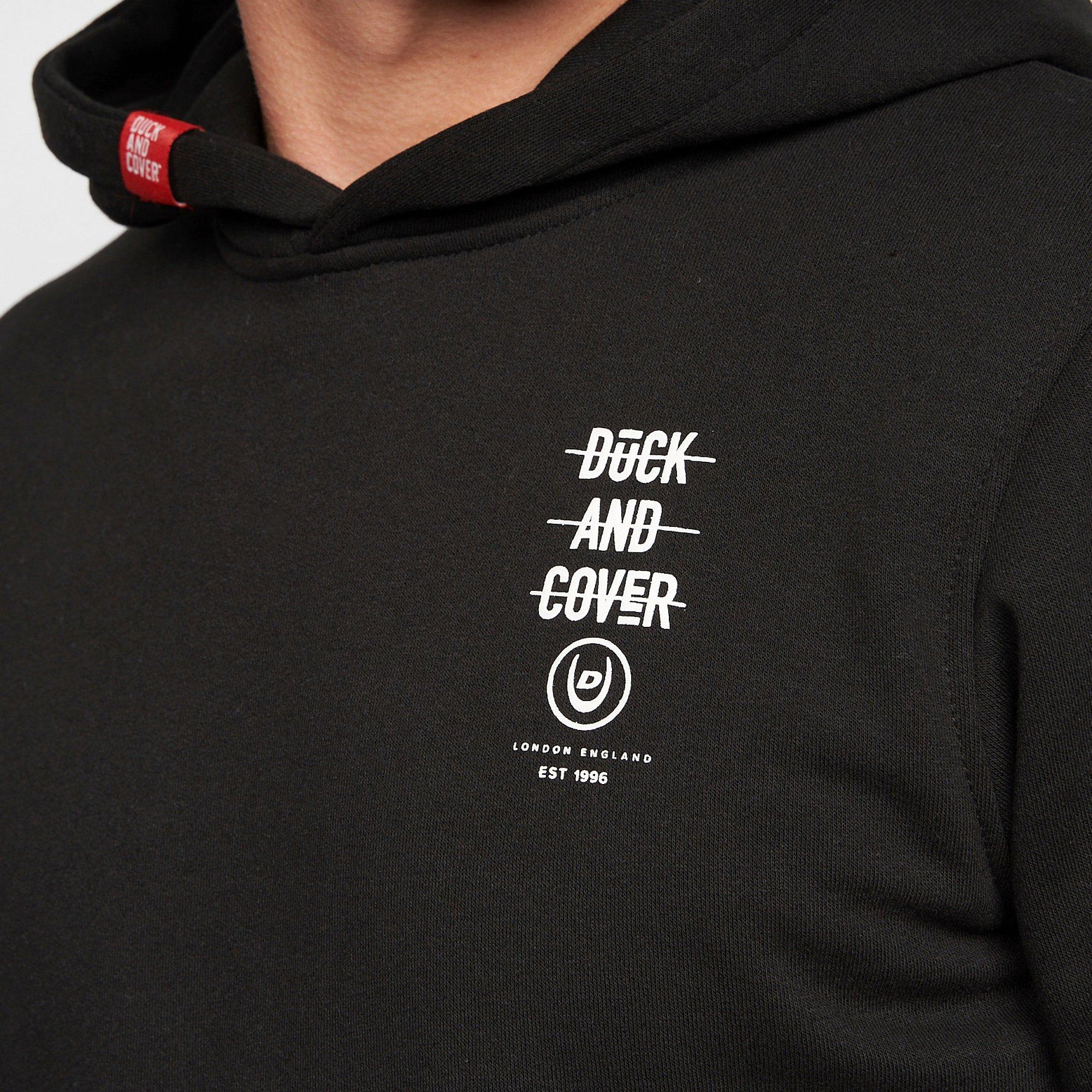 Black - Duck and Cover - Graphic Hoodie Mens - 4