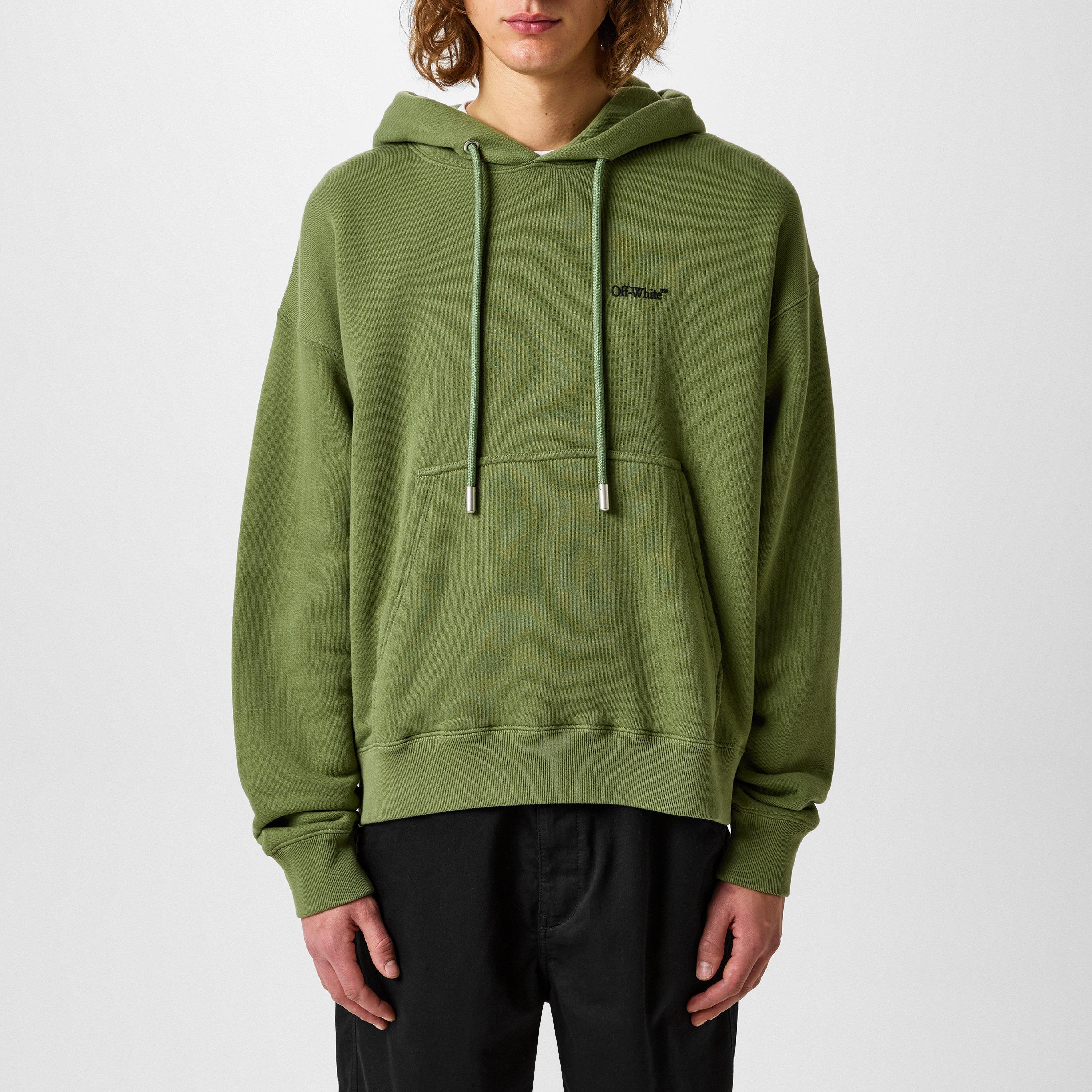 Four Leaf Clove - Off White - Men's Logo Print Cotton Long Sleeve Hoodie - 2