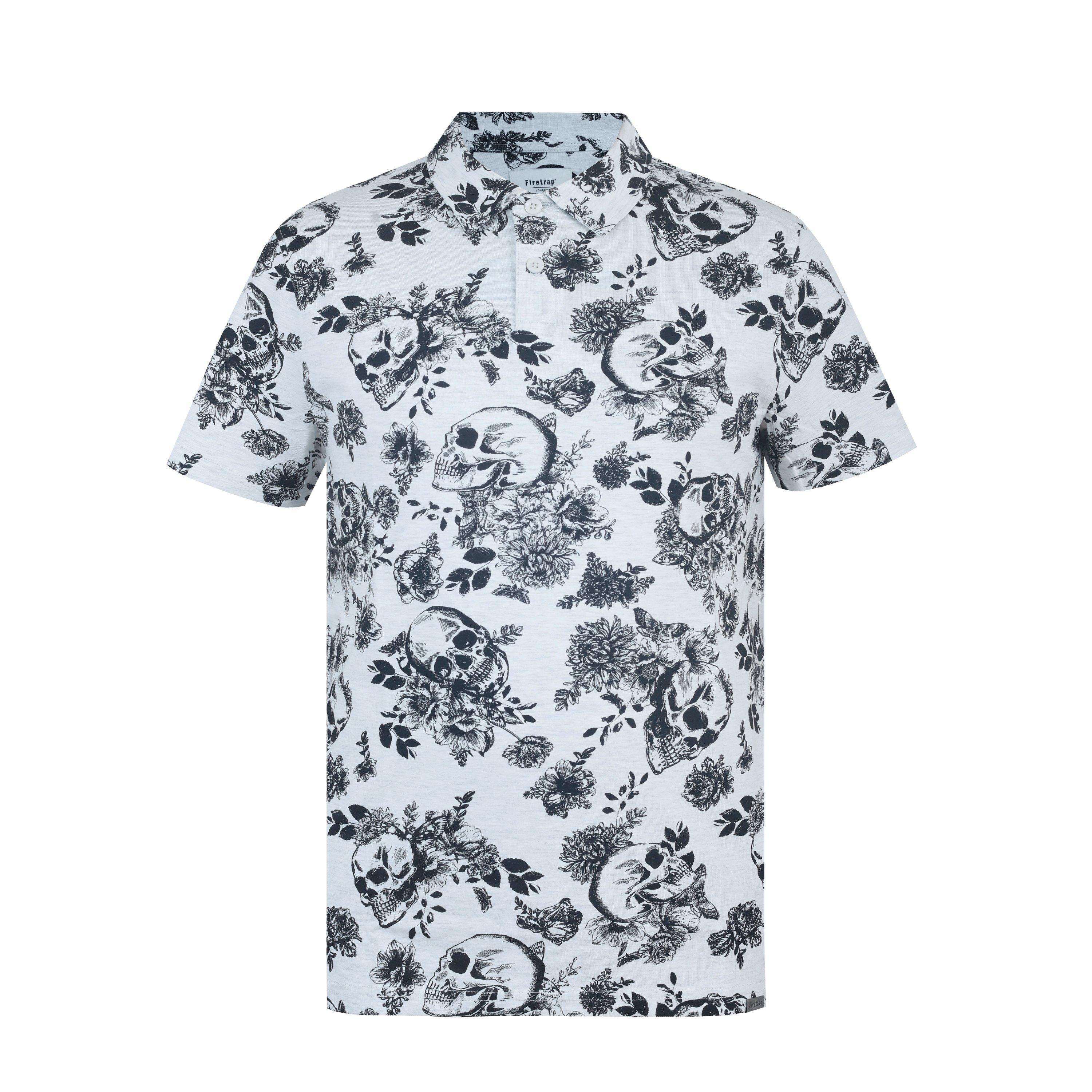 Firetrap Men's All-Over Print Polo Top - Ecru - XL