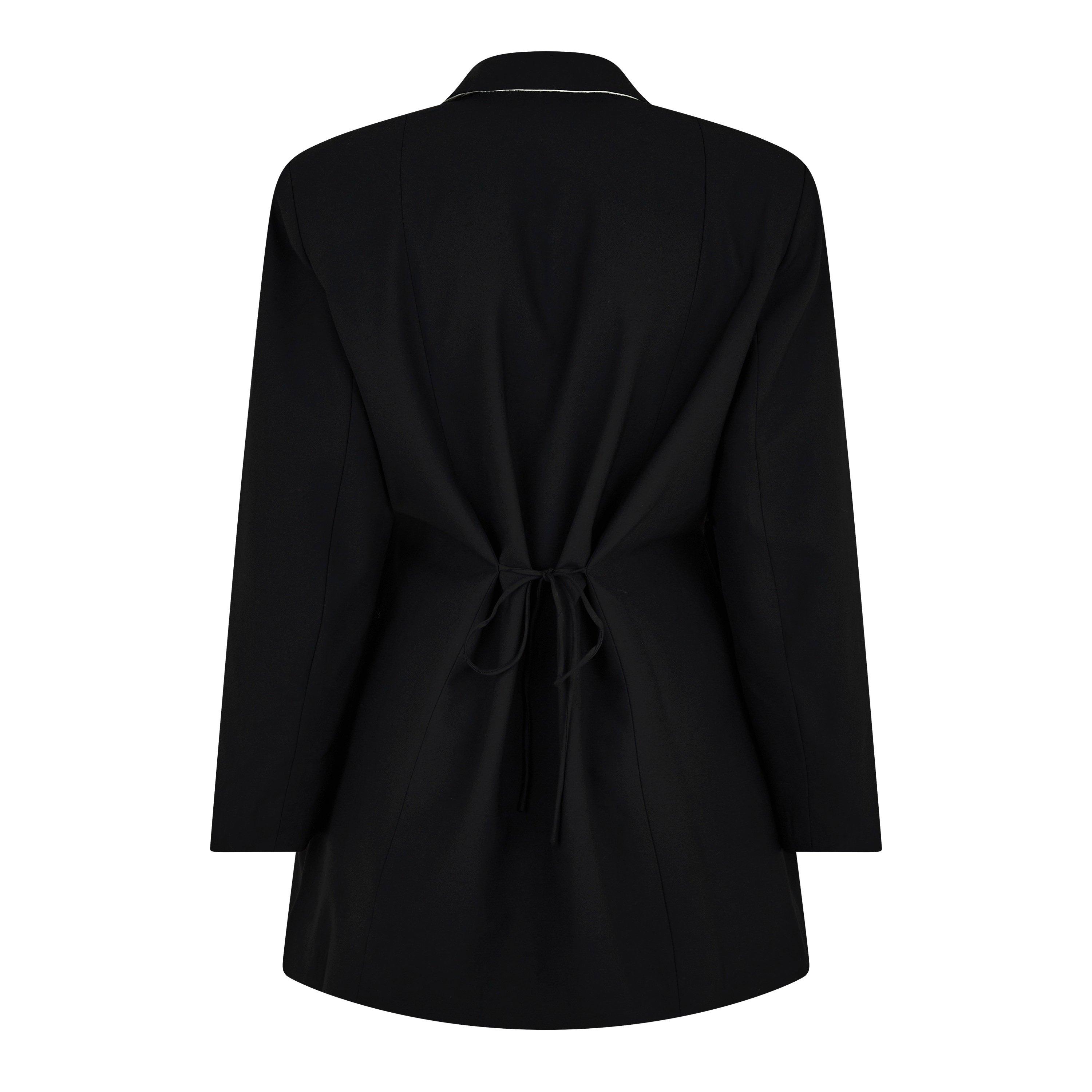 Ganni | Black Drapey Melange Oversized Blazer | Blazers | Cruise