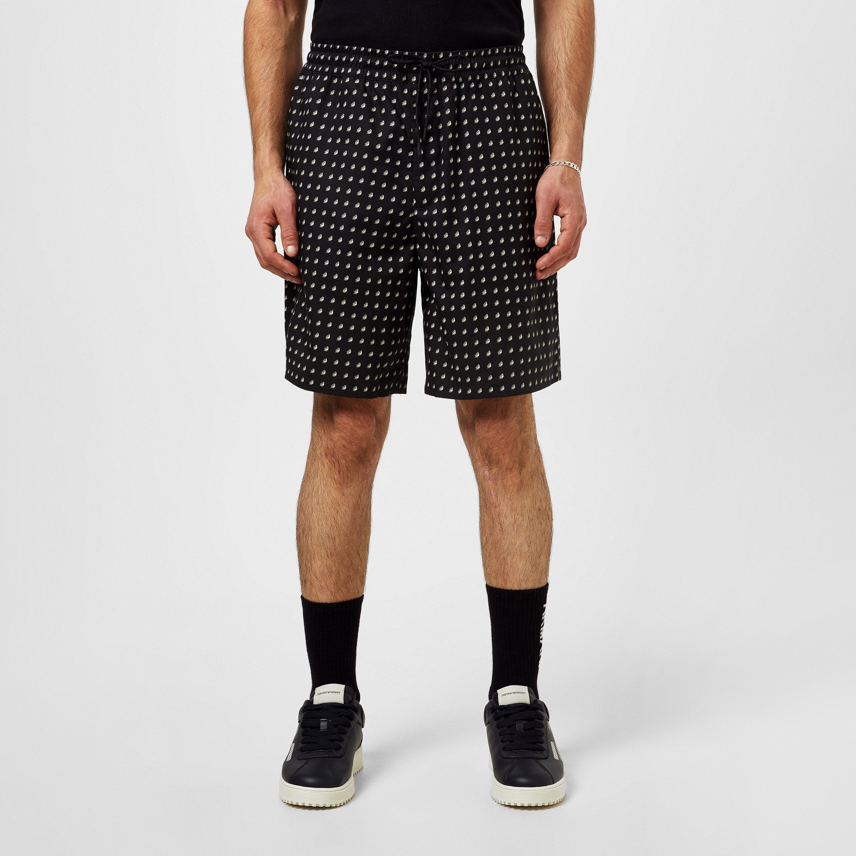 Black All Over - Emporio Armani - Eagle Logo Shorts - 3